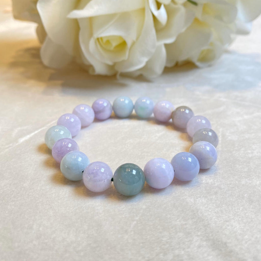 Gransky Jewellery Multi-Color Type-A Burmese Jadeite Beaded Bracelet - 17cm