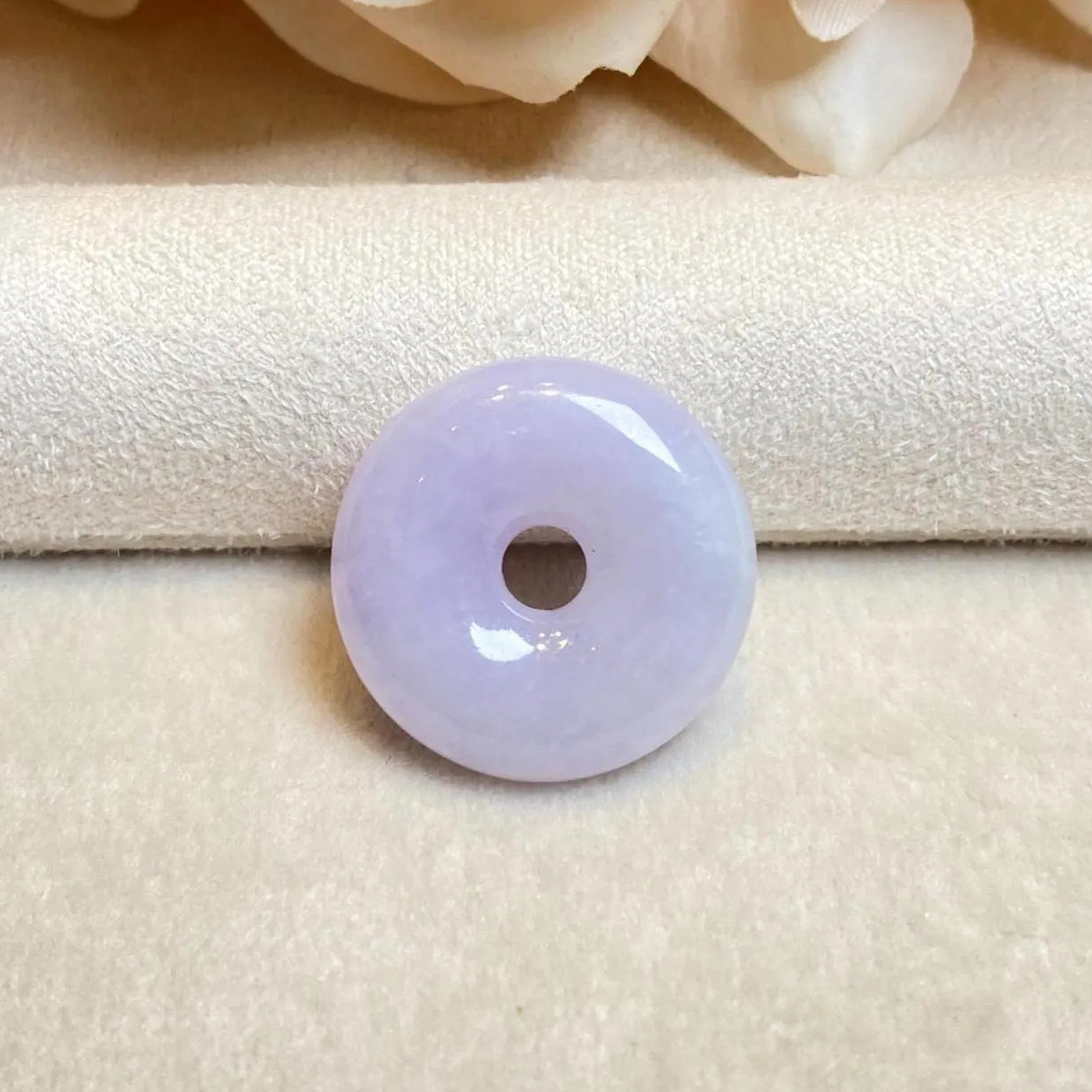 Genuine Green Purple Two-Tone Round Disc Jade Pendant
