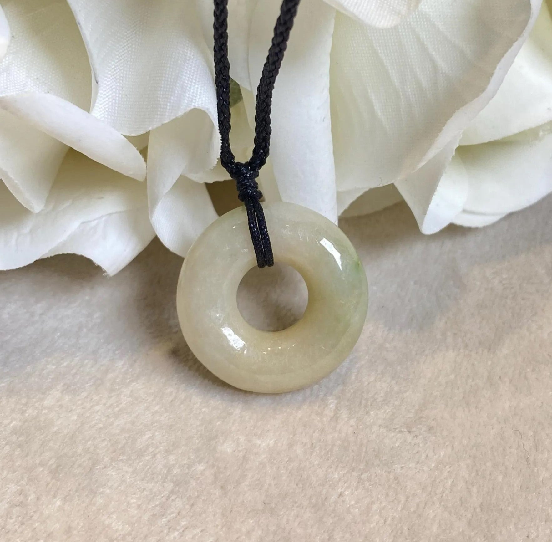 Gransky Jewellery Brown Jade Jadeite Donut Pendant 31mm