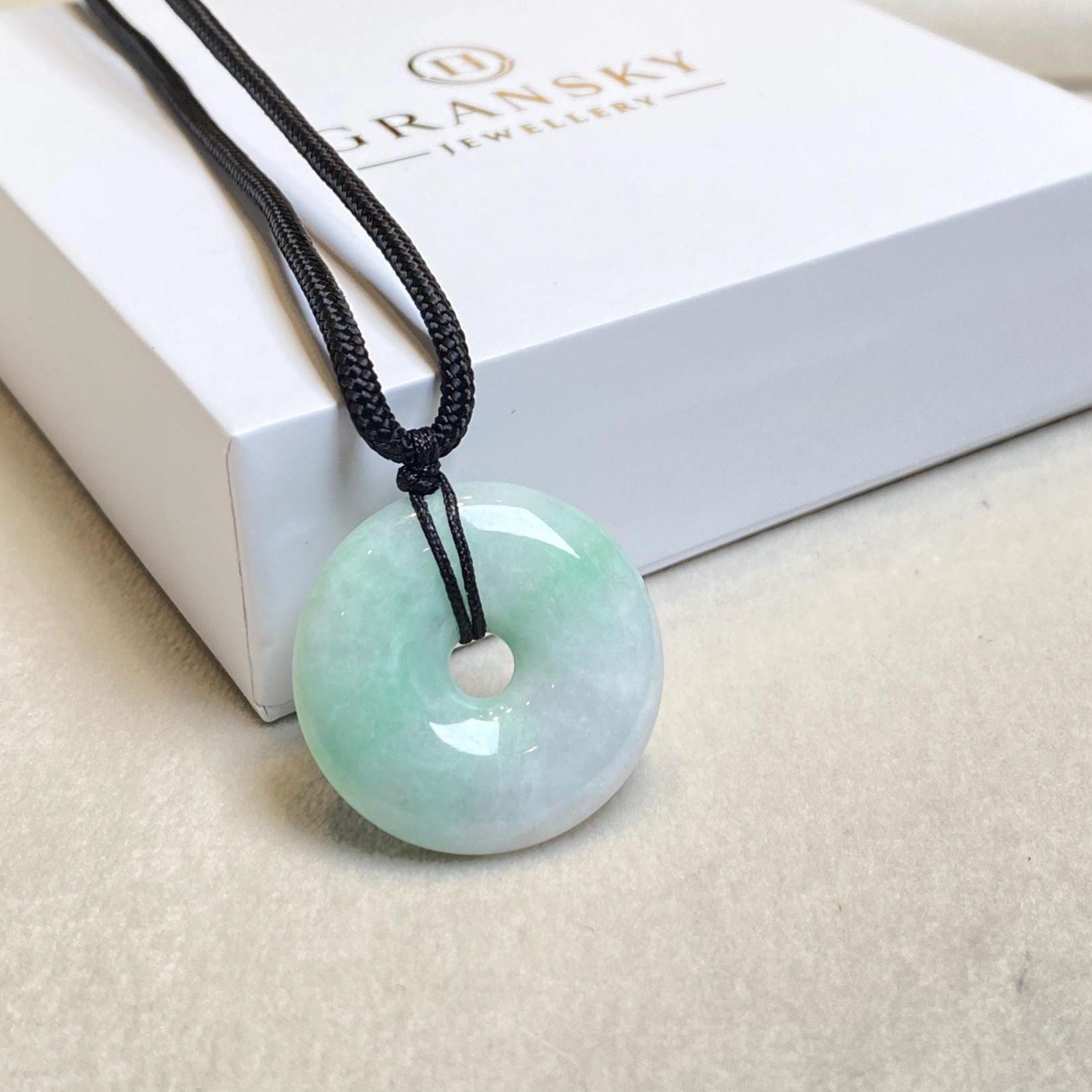 Dainty Green Burmese Jade Disc Pendant
