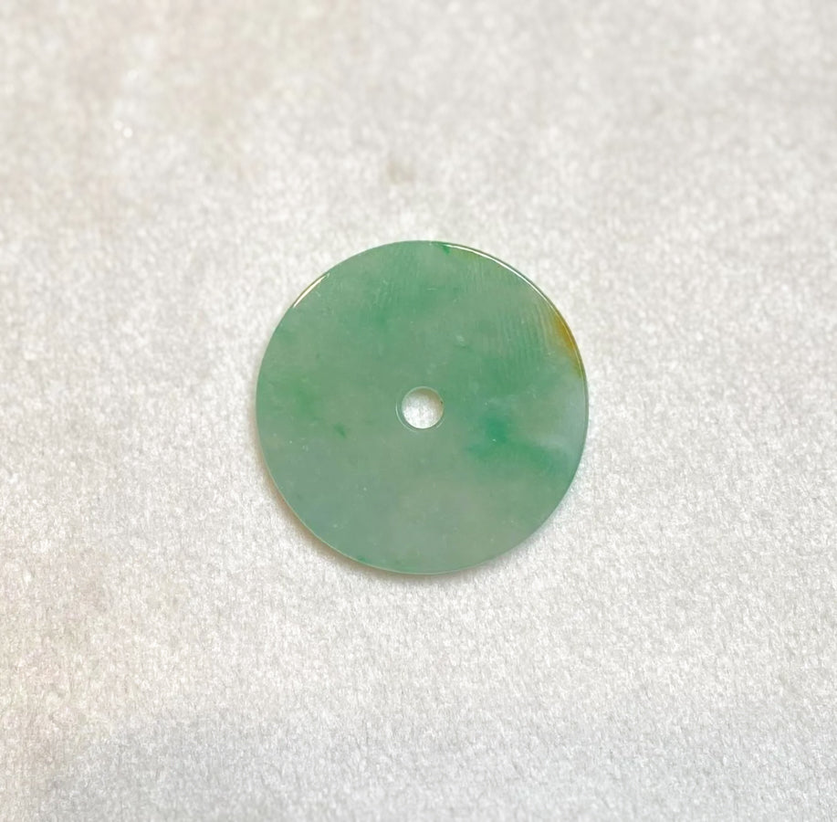 Daint Green Disc Donut Jade Pendant