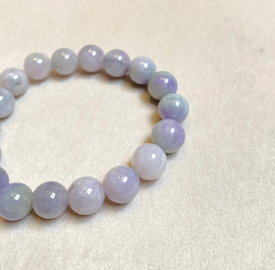 Gransky Purple Jadeite Beaded Bracelet - Natural Untreated Type-A Burmese