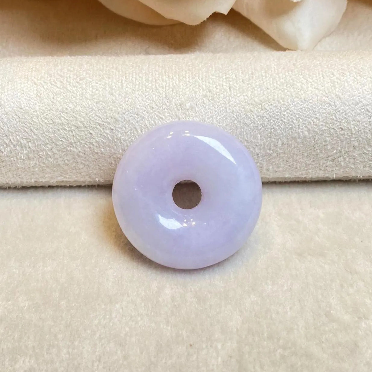 Genuine Green Purple Two-Tone Round Disc Jade Pendant
