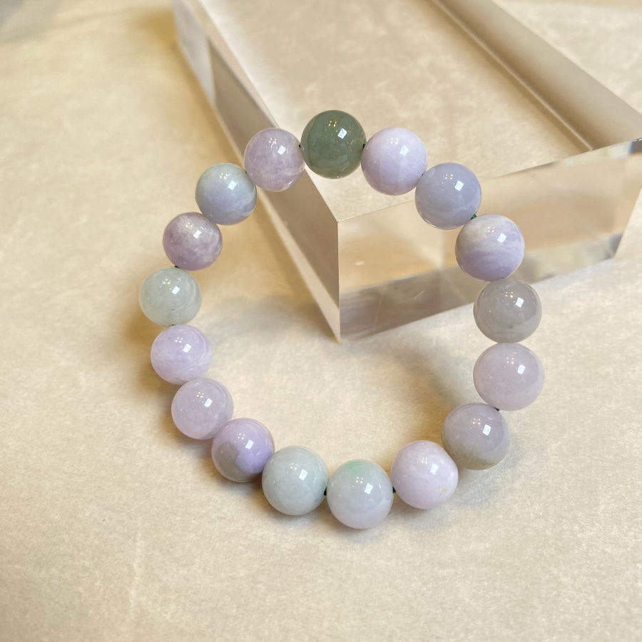 Gransky Jewellery Multi-Color Type-A Burmese Jadeite Beaded Bracelet - 17cm