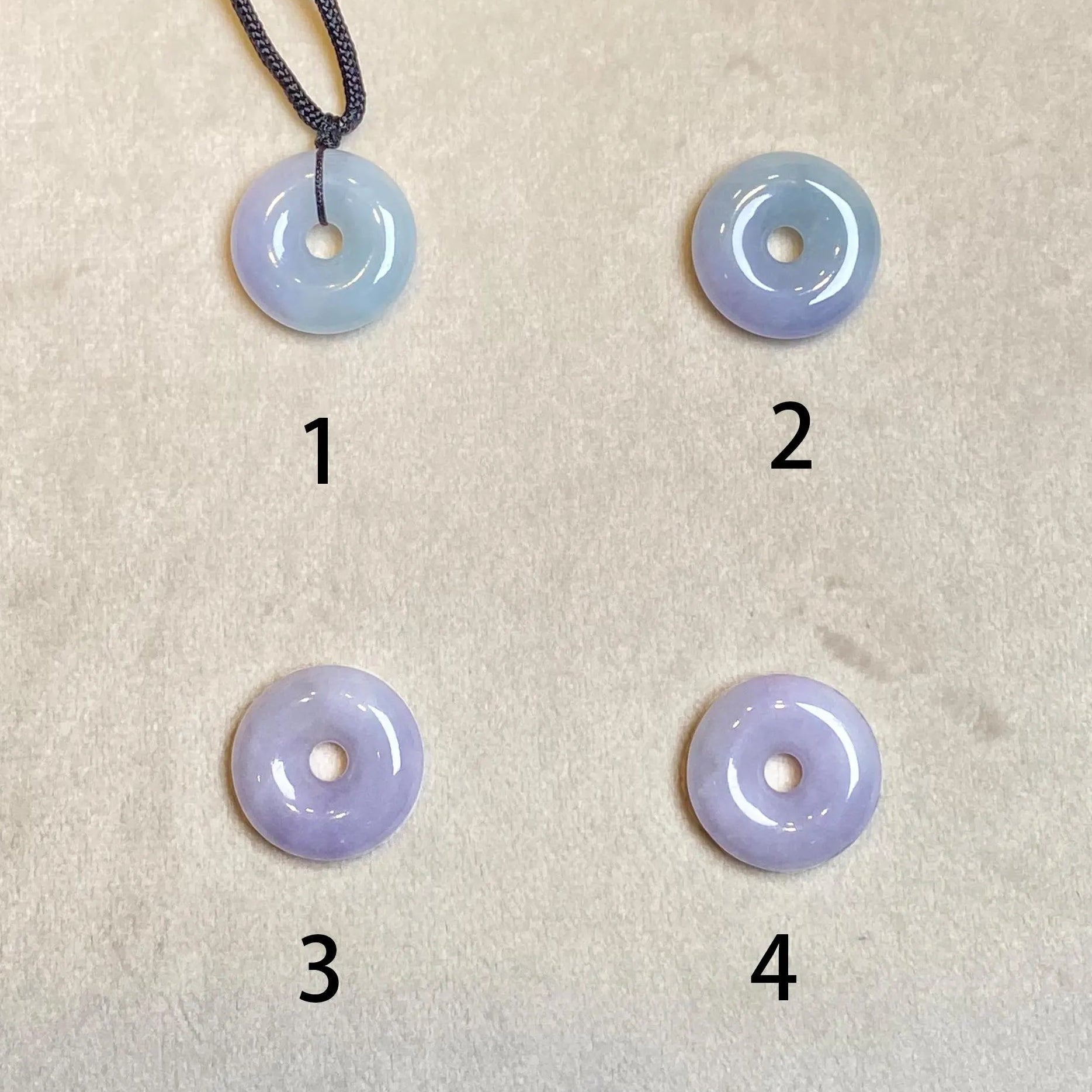Genuine Green Purple Two-Tone Round Disc Jade Pendant