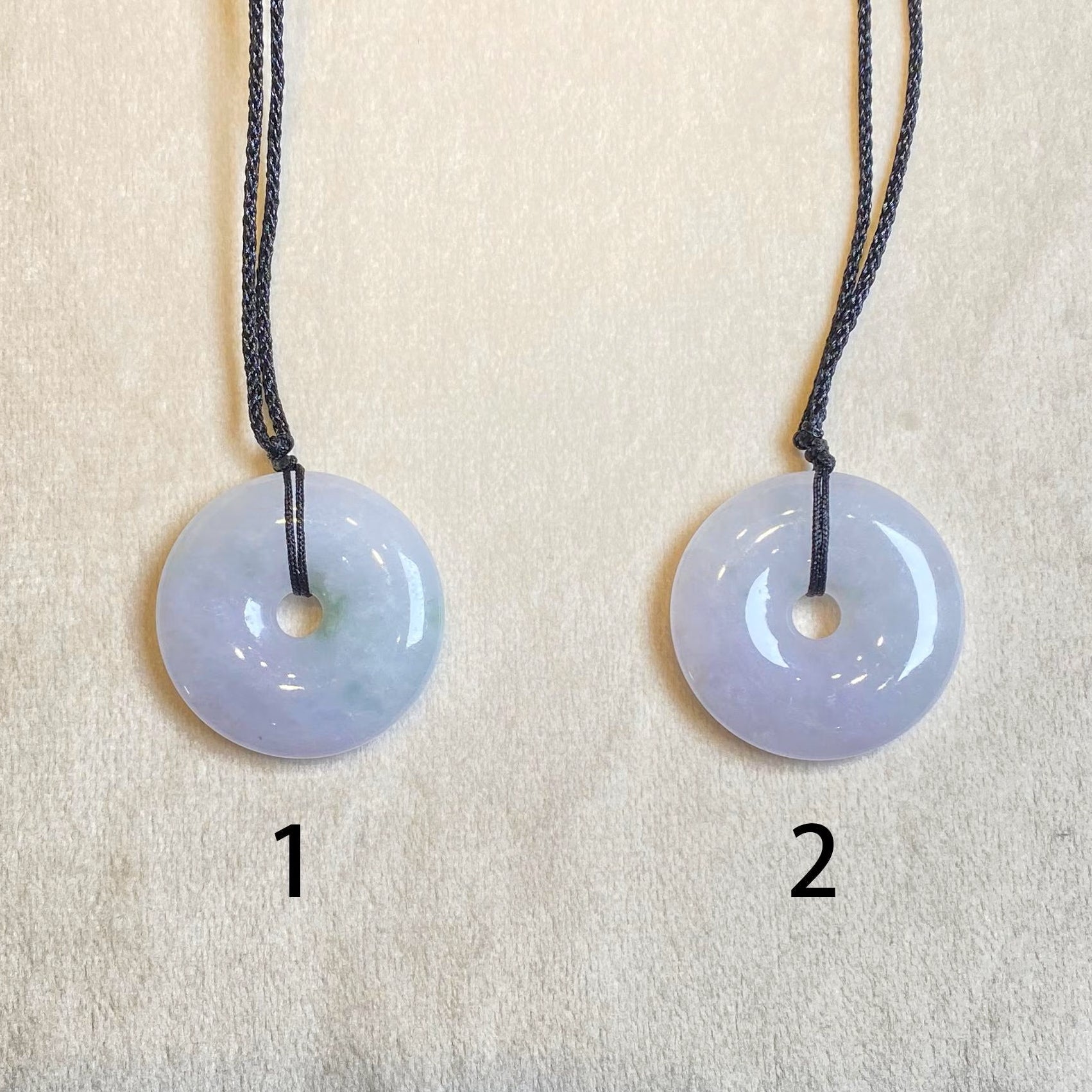 Gransky 32mm Purple Round Donut Jade Pendant Necklace - Natural Untreated Jade