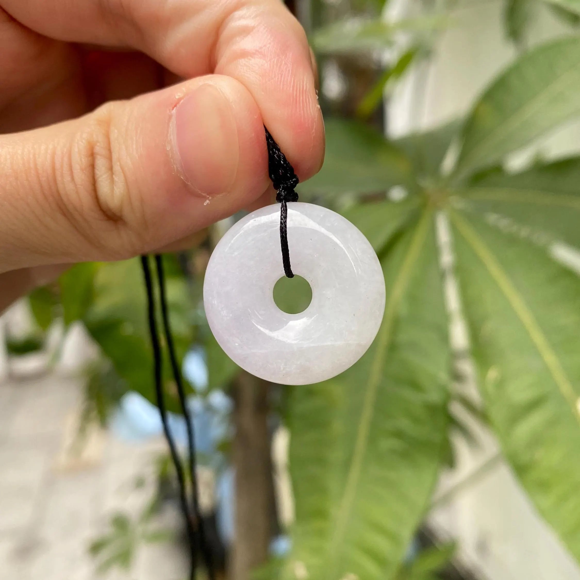 Gransky 24.3mm Purple Jadeite Donut Disc Pendant - Natural Grade A Burmese