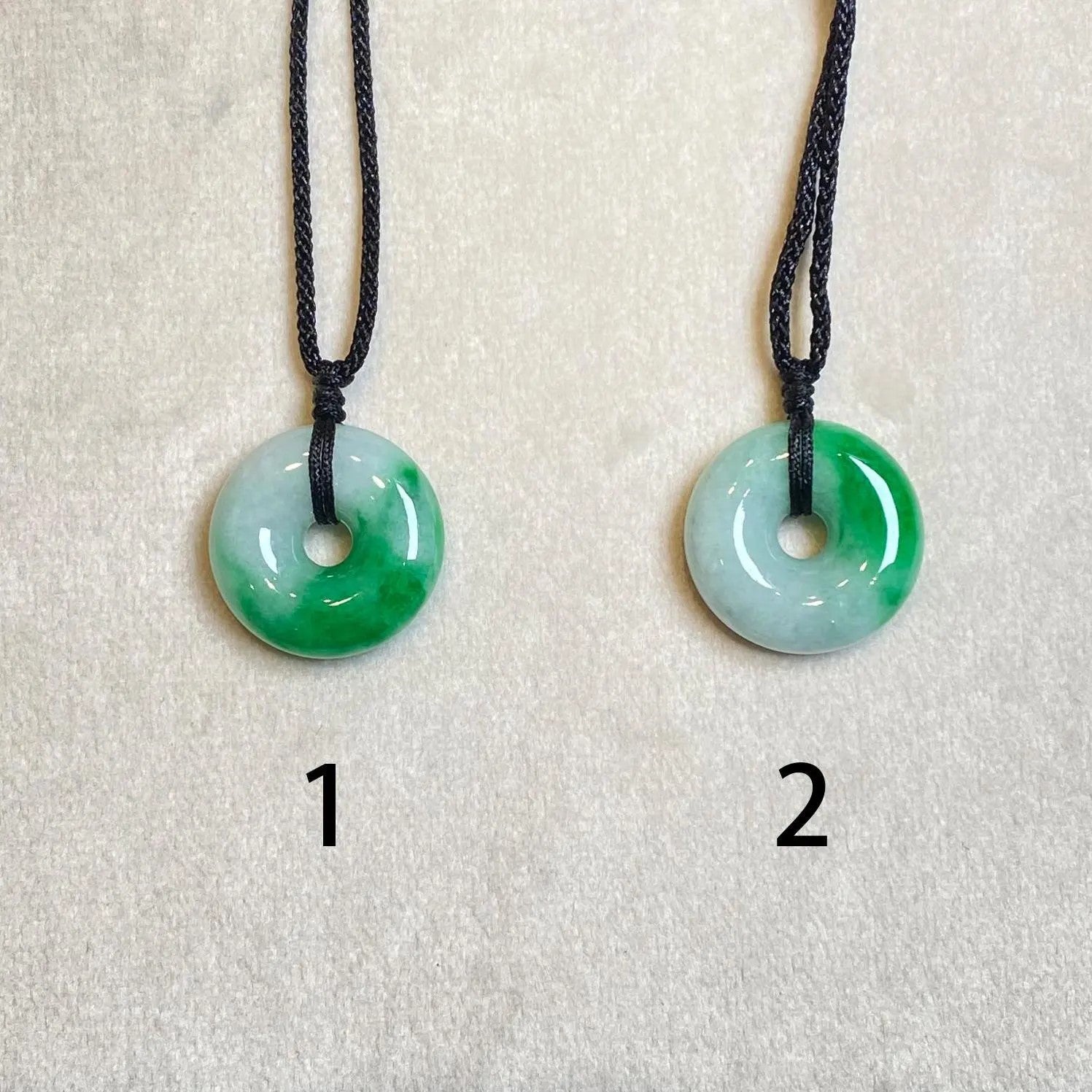 Green Jade Round Donut Pendant - Calming Gemstone