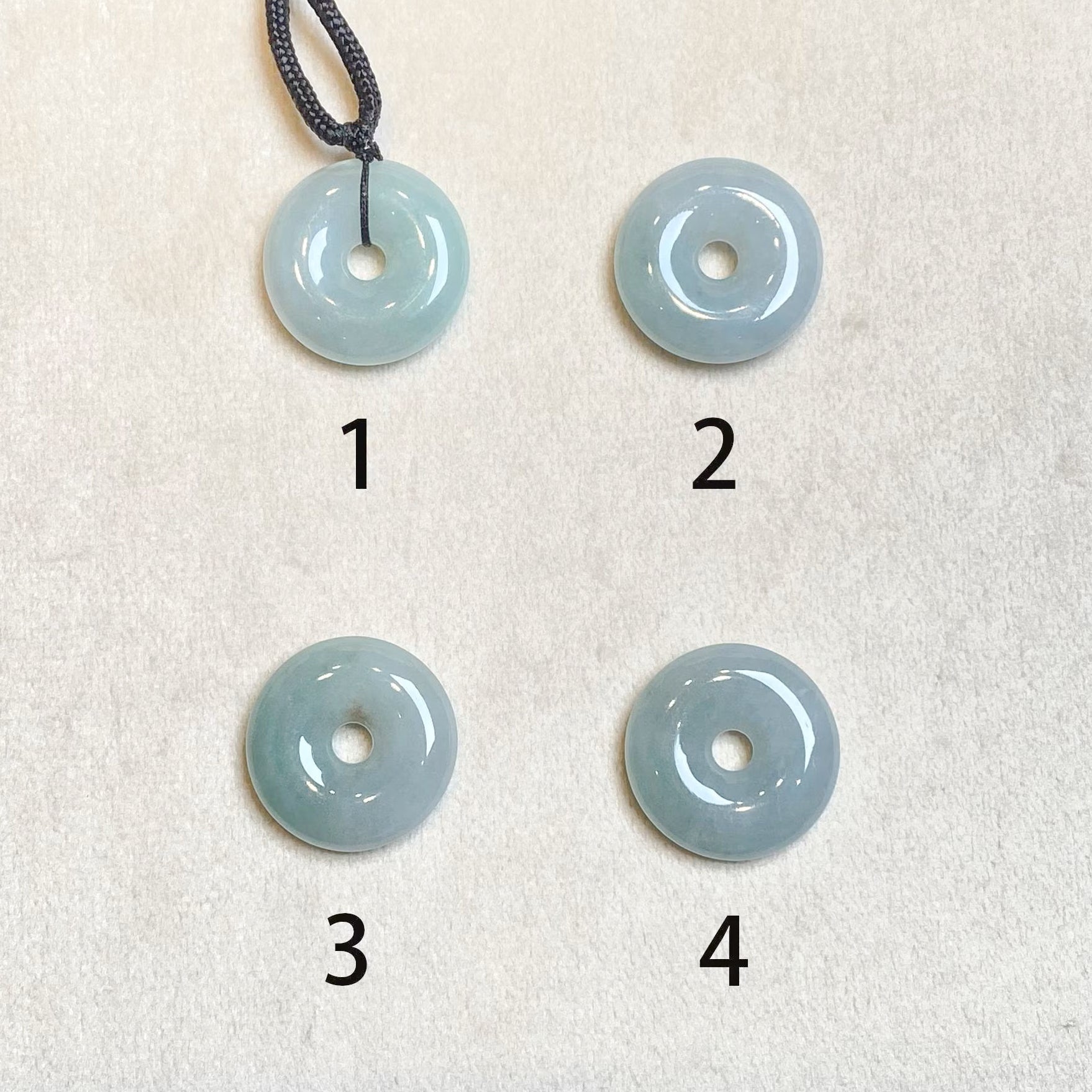 Gransky Natural Type A Ocean Blue Jade Disc Pendant
