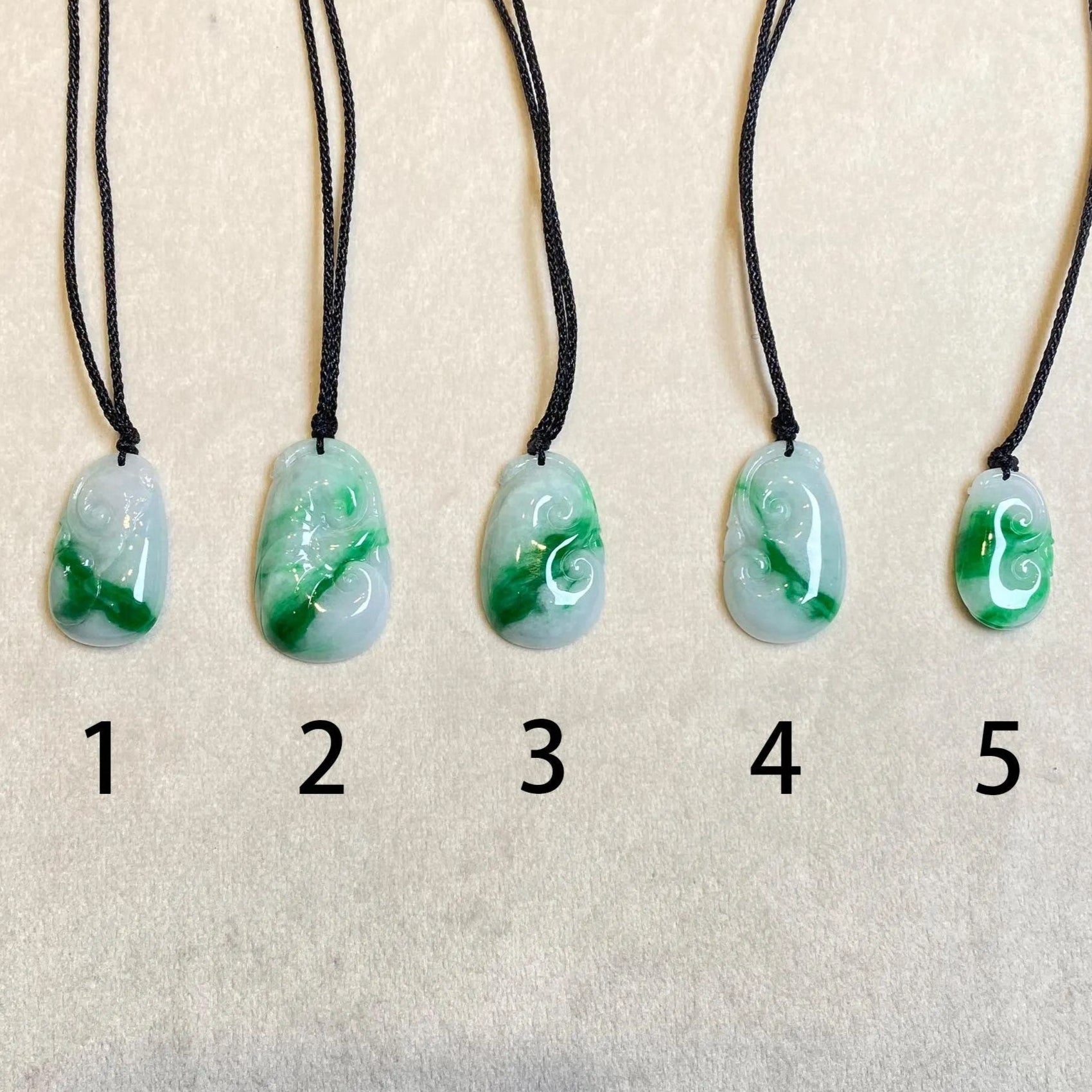 Green Jade Ruyi Pendant Necklace - Certified Natural Type-A Jadeite