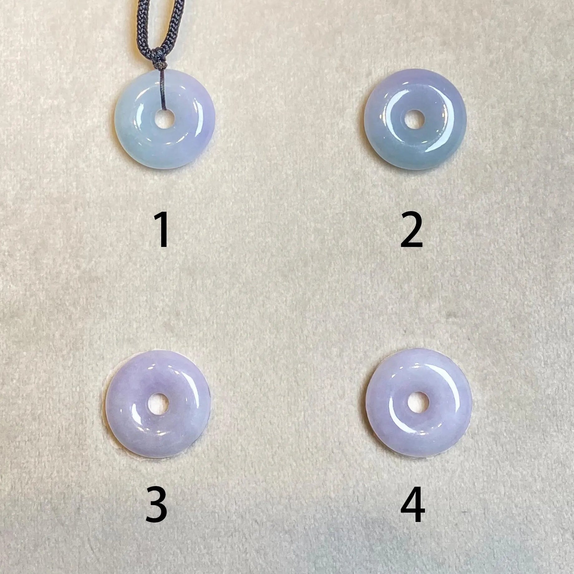 Genuine Green Purple Two-Tone Round Disc Jade Pendant