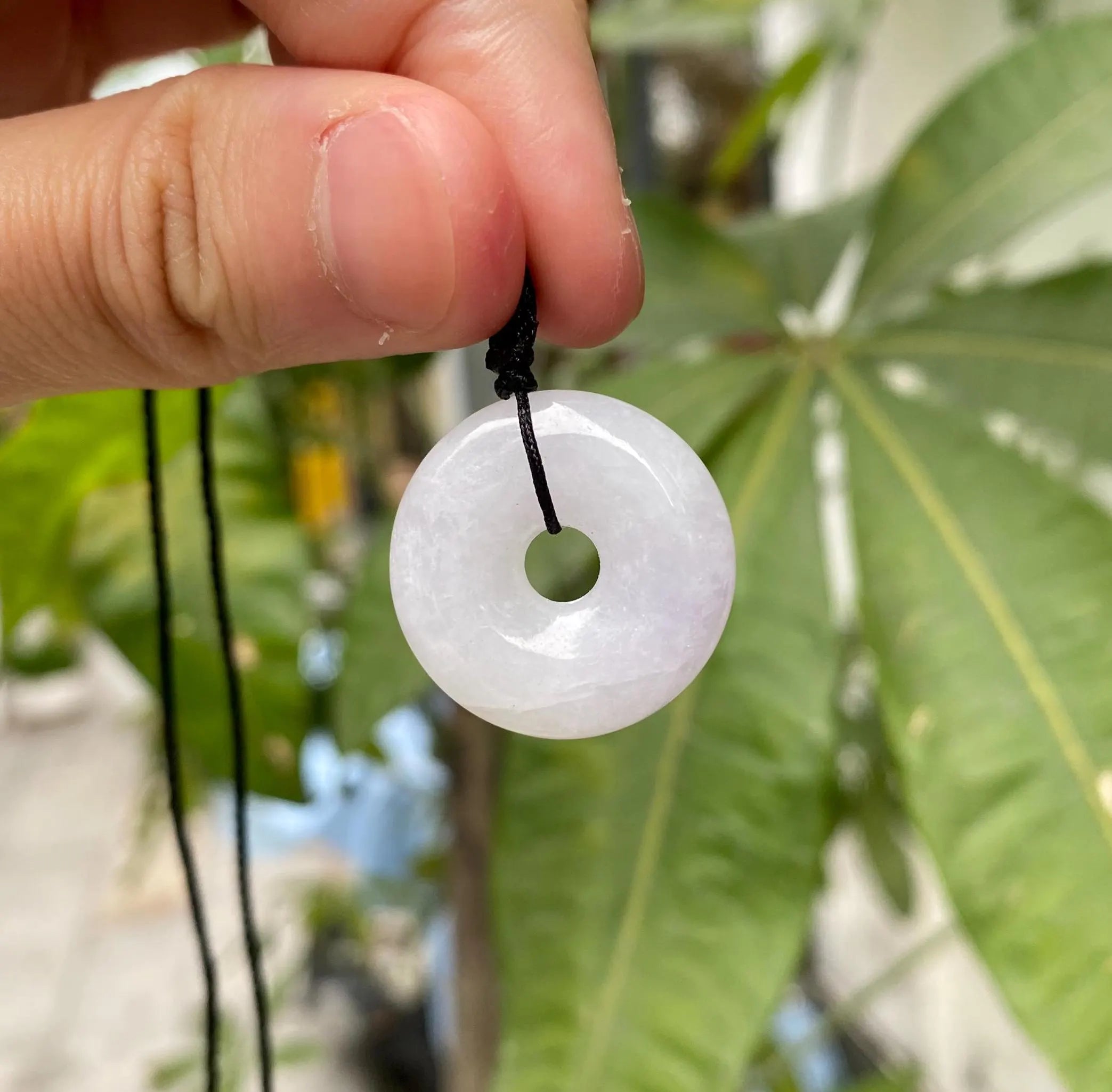 Gransky 24.3mm Purple Jadeite Donut Disc Pendant - Natural Grade A Burmese