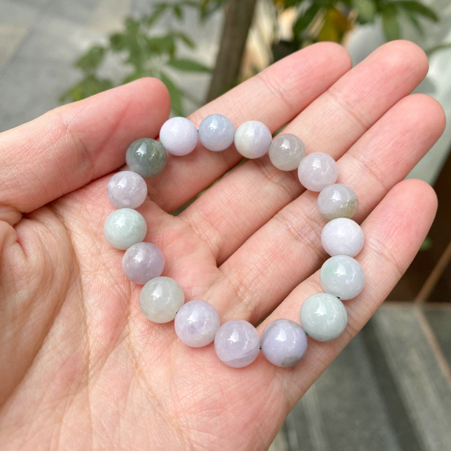 Gransky Jewellery Multi-Color Type-A Burmese Jadeite Beaded Bracelet - 17cm