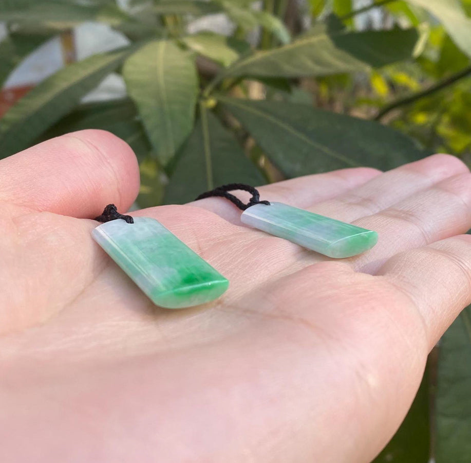 Green Jade Rectangular Pendant Grade A Burmese