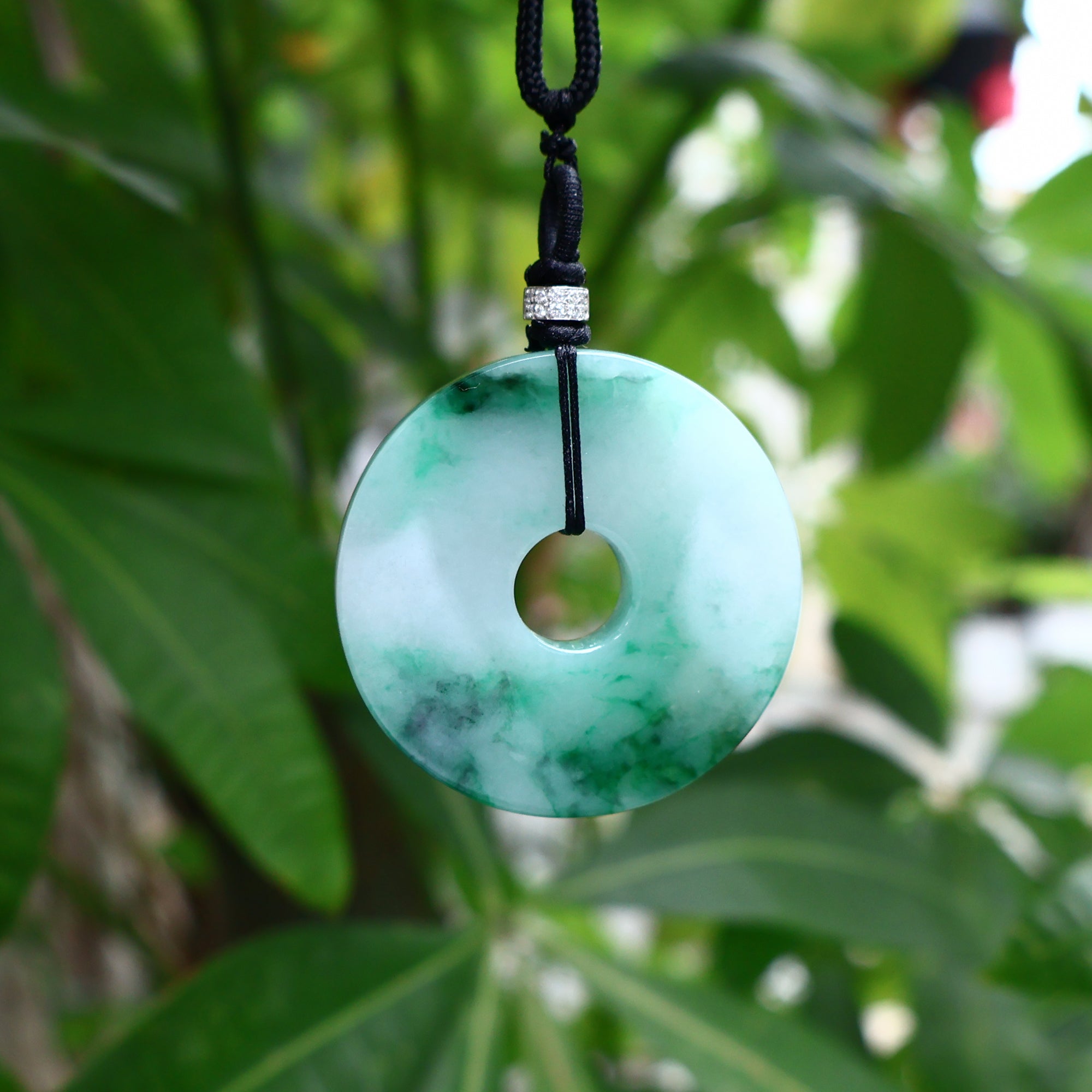 Gransky Premium Jade Big Jade Disc Pendant Necklace