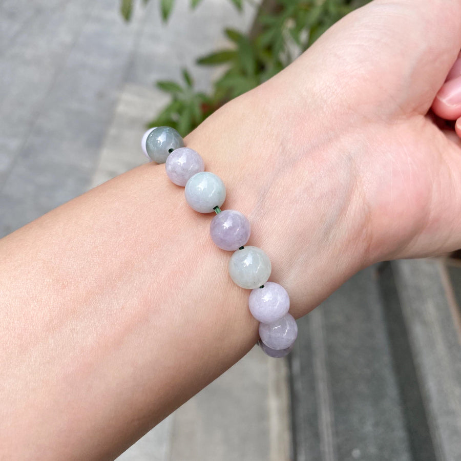 Gransky Jewellery Multi-Color Type-A Burmese Jadeite Beaded Bracelet - 17cm