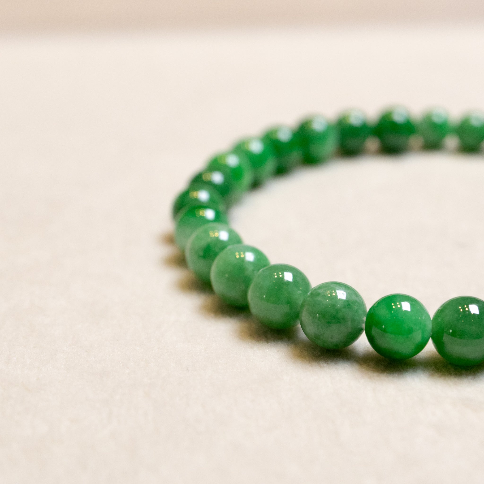 Gransky Jewellery Imperial Green Type-A Jadeite Stretch Bracelet - 17cm, 5-6mm