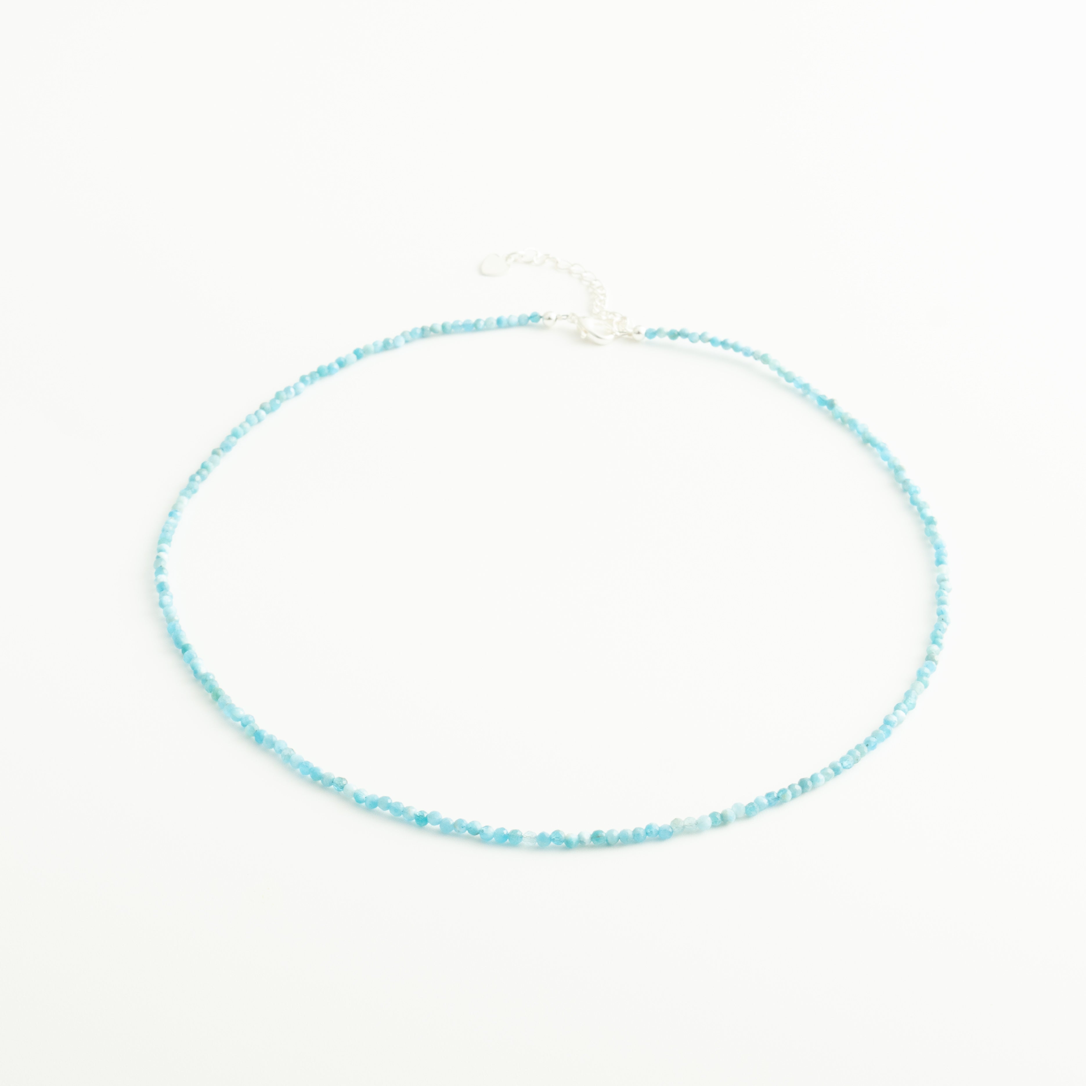 Gransky Tiny Larimar Gemstone Beaded Minimalist Necklace
