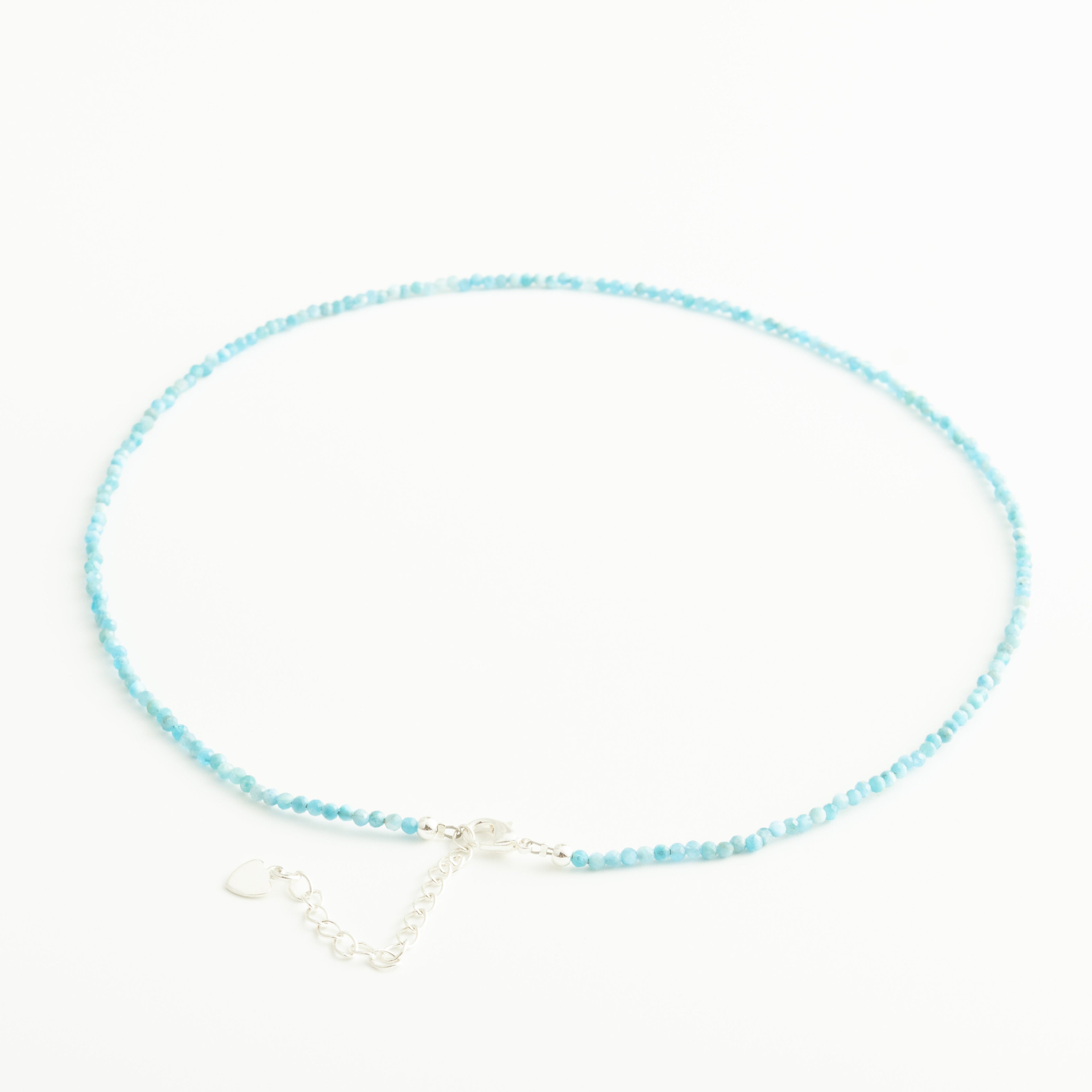 Gransky Tiny Larimar Gemstone Beaded Minimalist Necklace