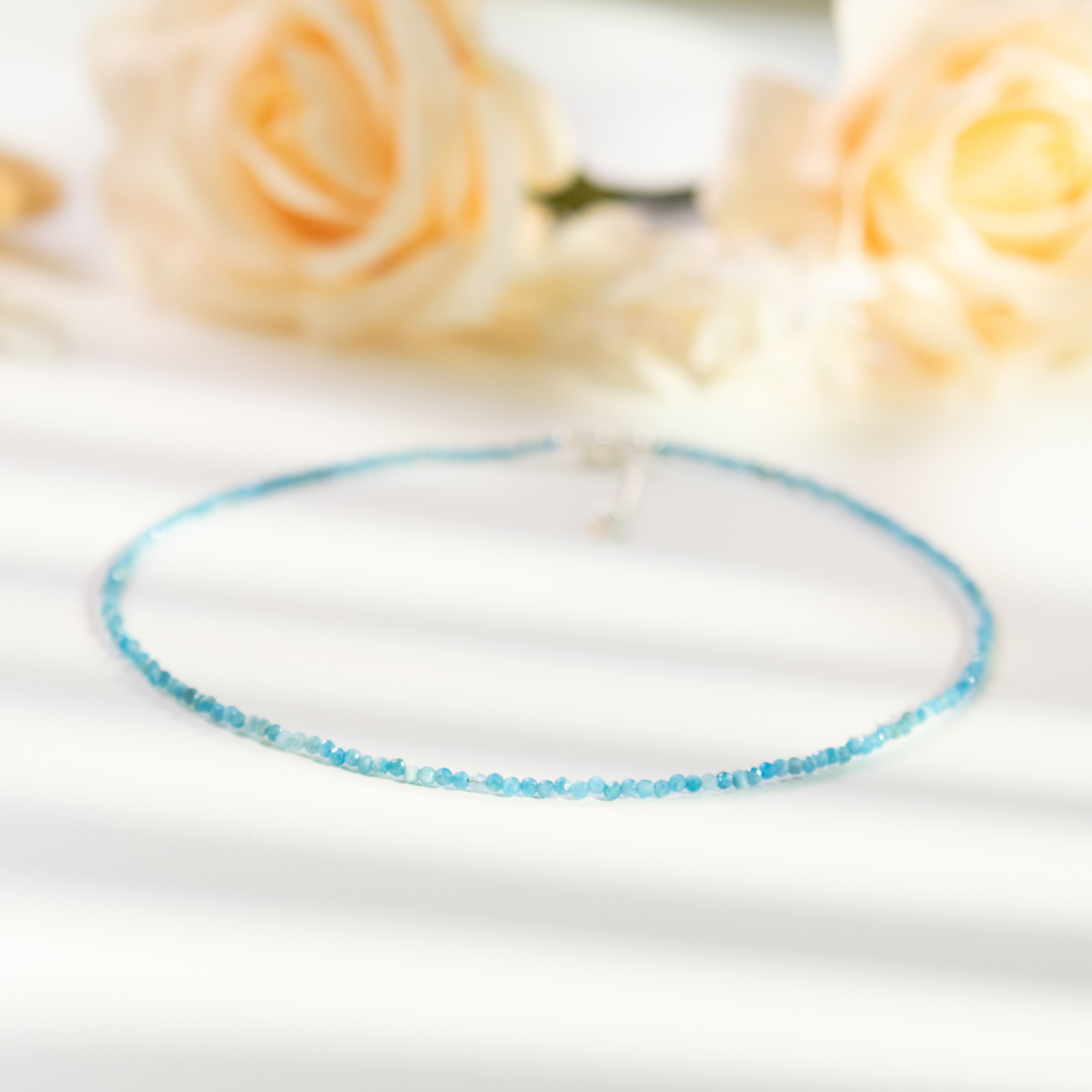 Gransky Tiny Larimar Gemstone Beaded Minimalist Necklace