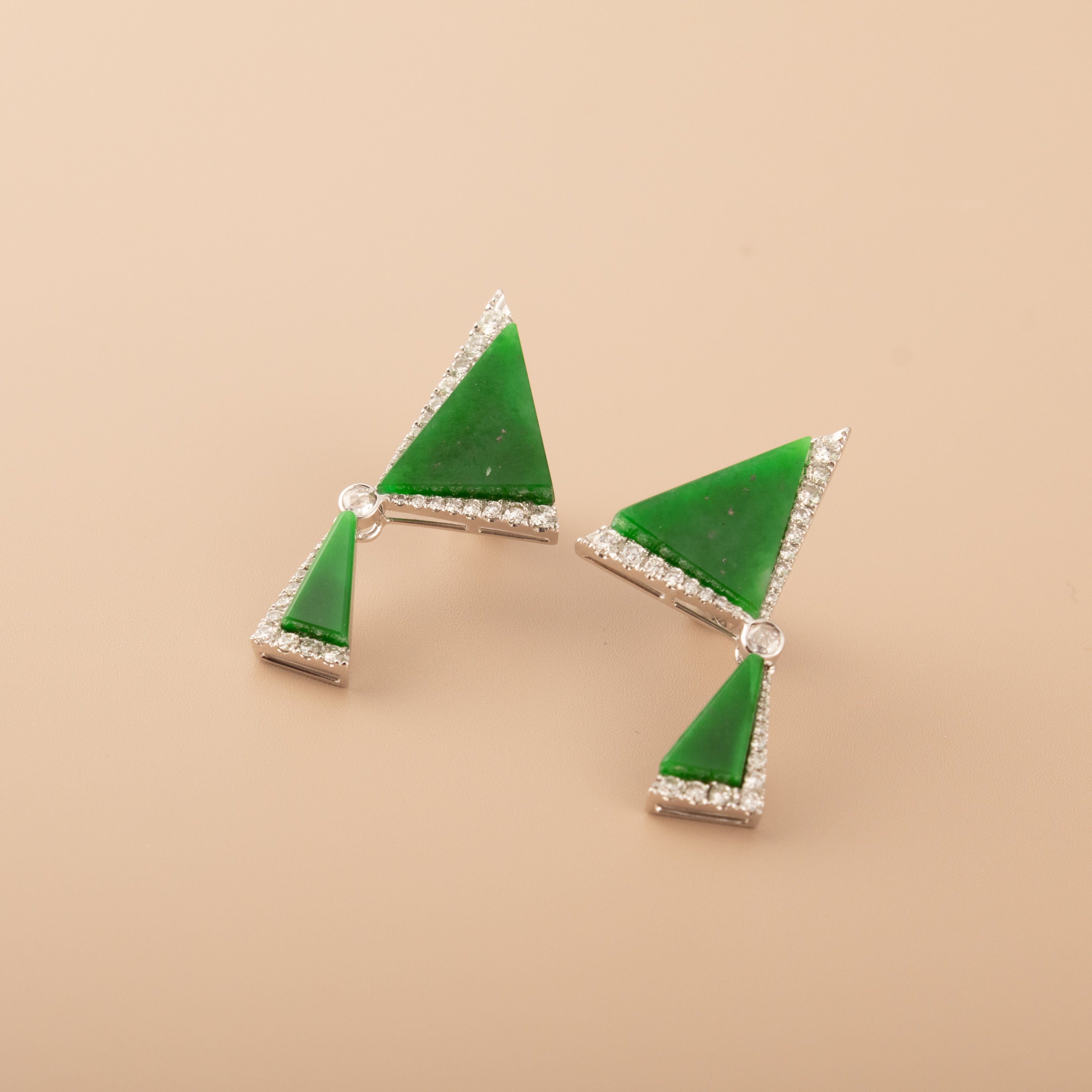 GRANSKY X KATHERINE 18K Gold Natural Diamond and Jade Earring