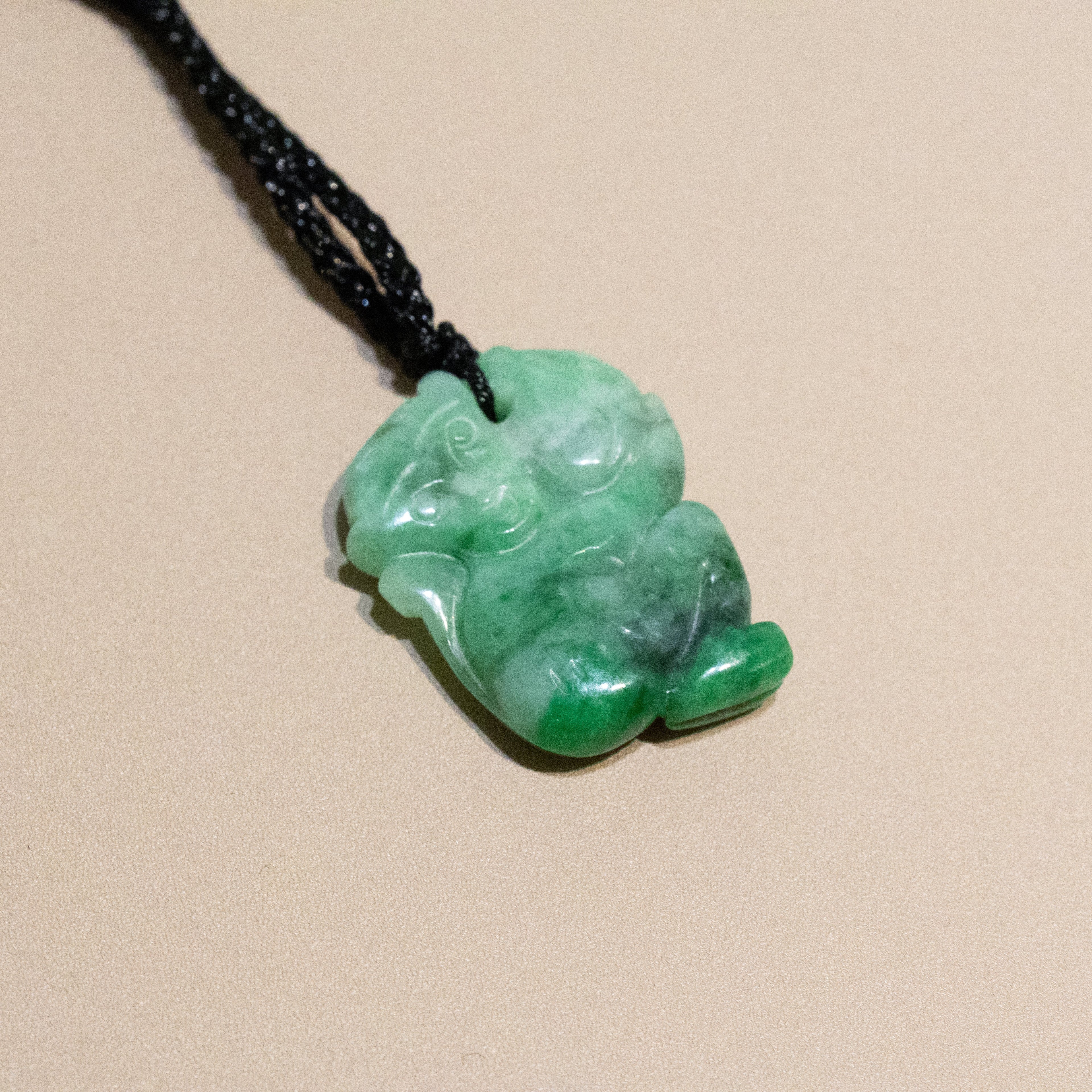 Gransky Jewellery Beautiful Green Jade Monkey Pendant Necklace