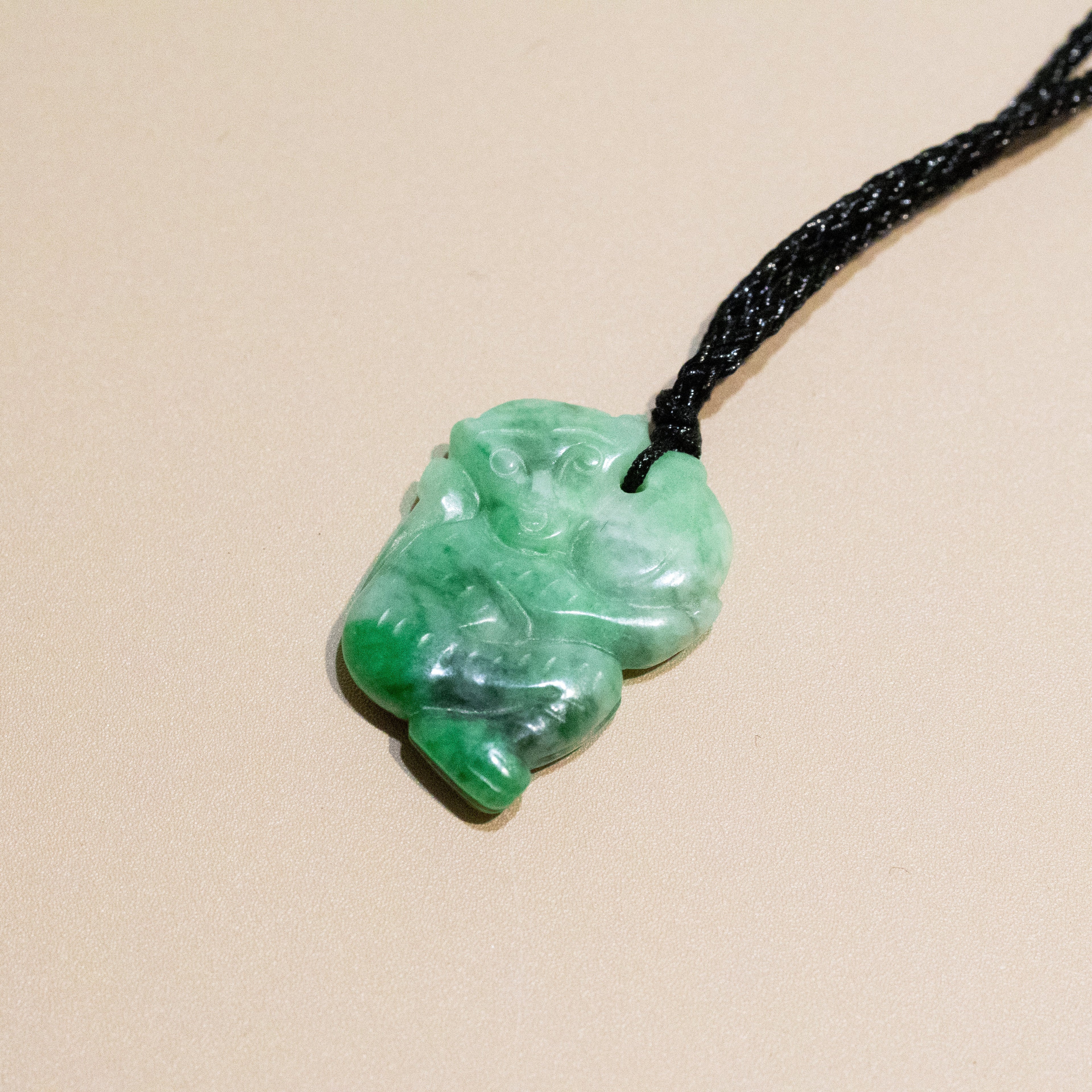 Gransky Jewellery Beautiful Green Jade Monkey Pendant Necklace