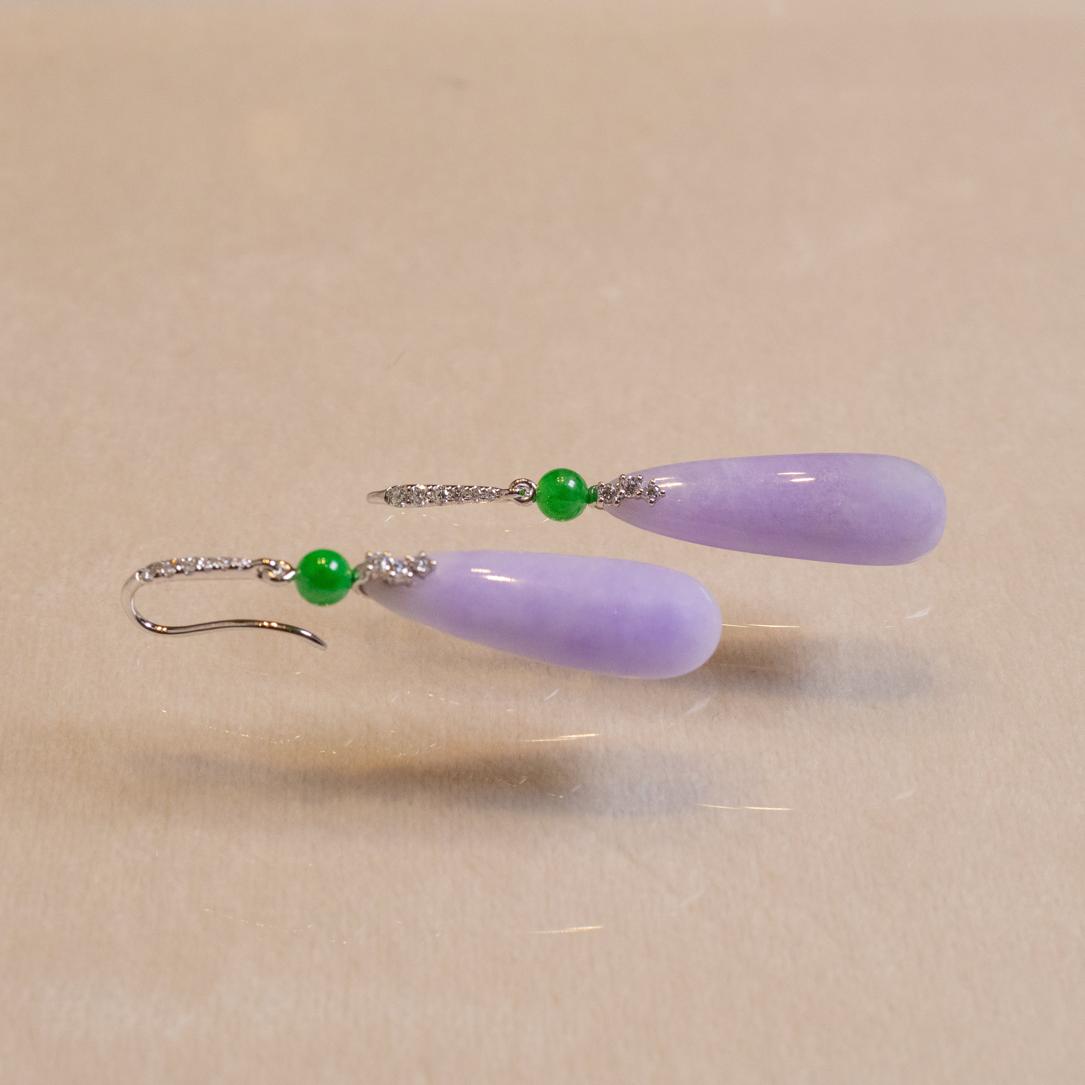 GRANSKY X KATHERINE 18K Gold Inlay Diamond Purple Jade Drop Earring