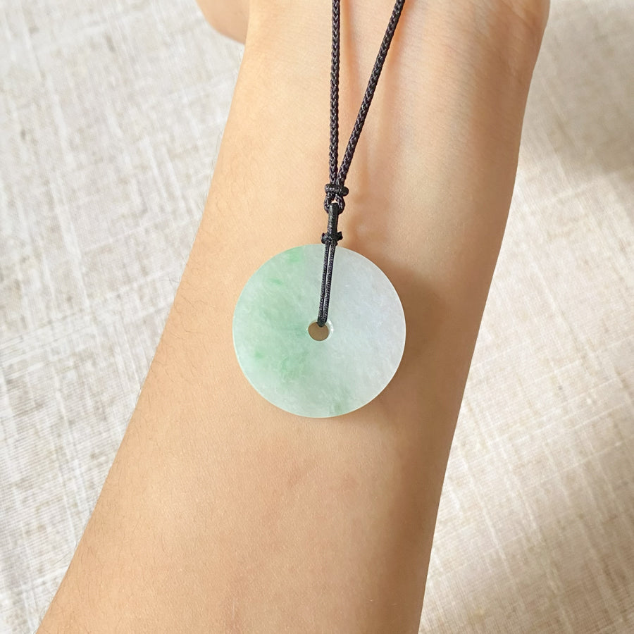 Gransky A-Grade Natural Two Tone Jade Donut Pendant