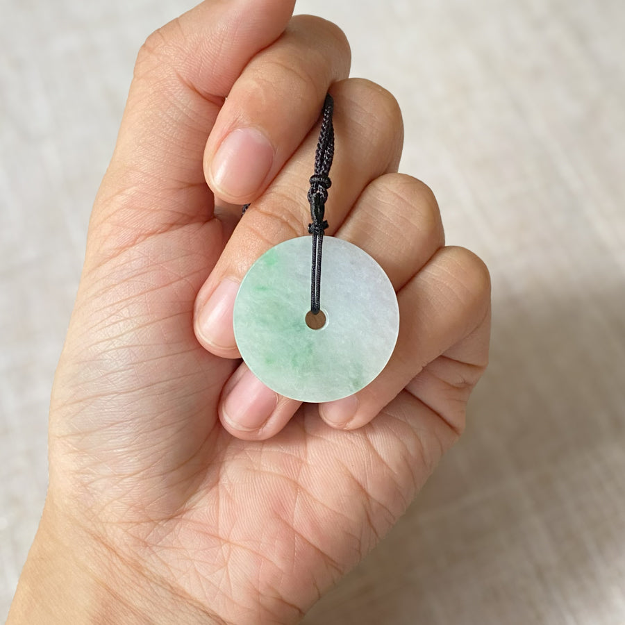 Gransky A-Grade Natural Two Tone Jade Donut Pendant