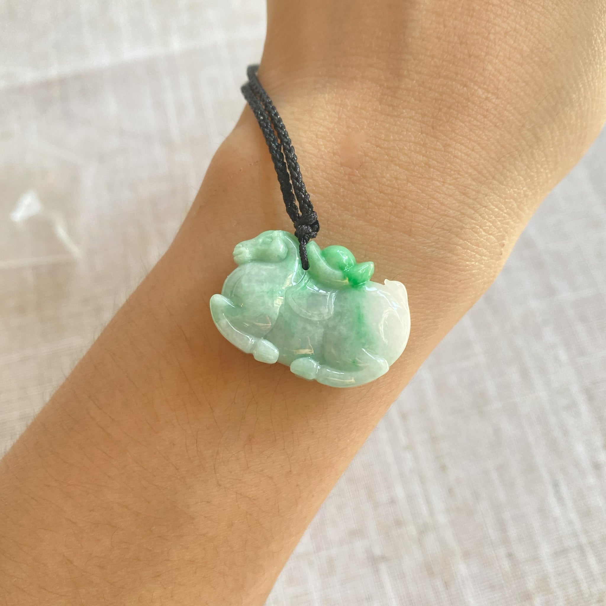 Natural Burmese Type A Jadeite Horse Pendant