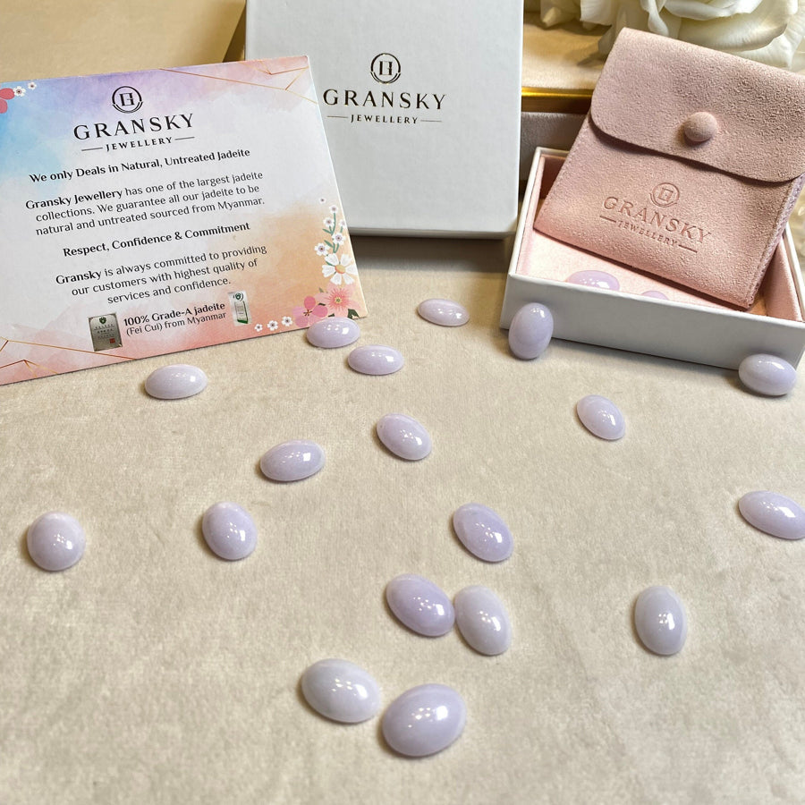 Gransky Jewellery Purple Cabochon Jadeite DIY Loose Gemstone - 13-19.9mm