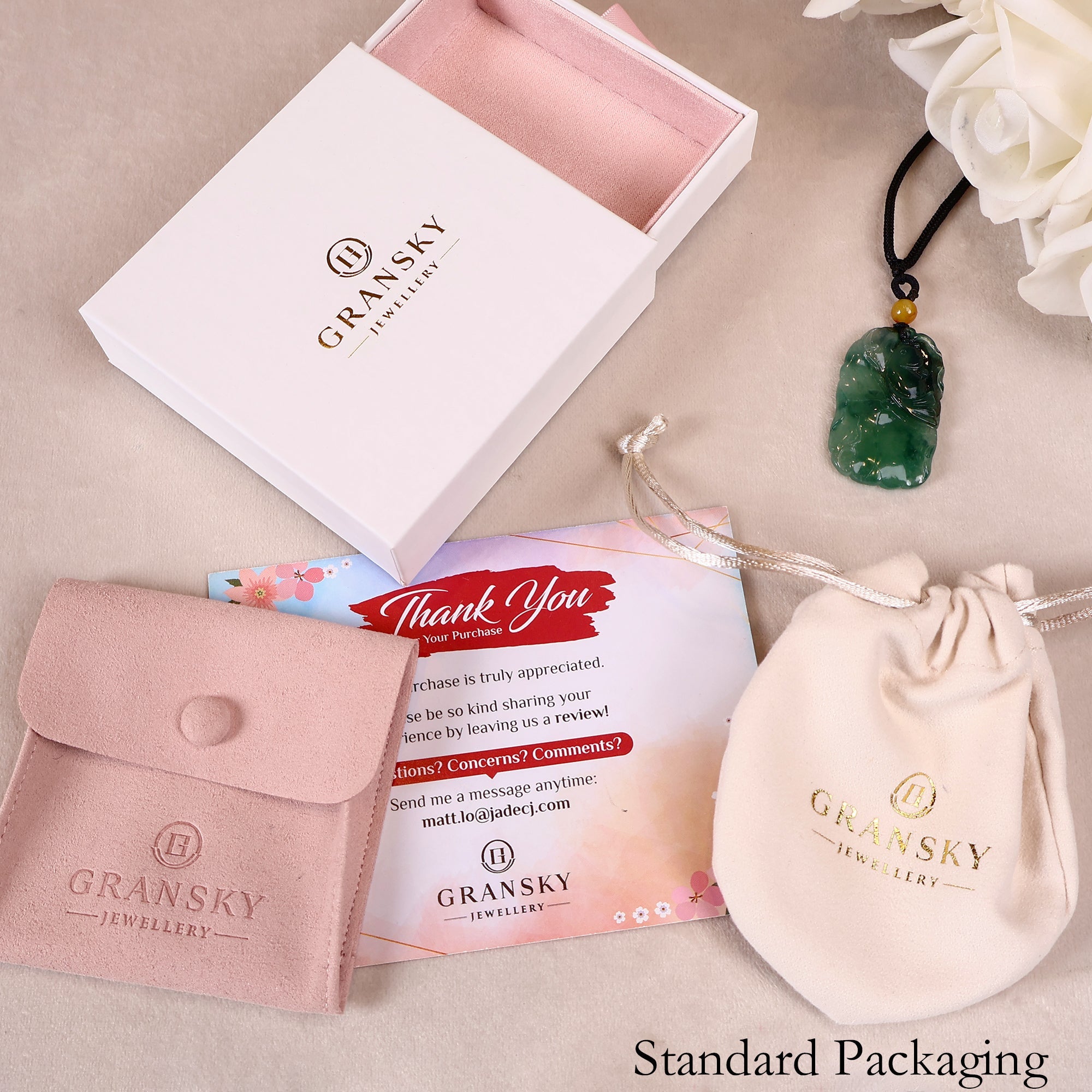 Packaging Box Of Jade pendant necklace carved with carp and lotus leaf