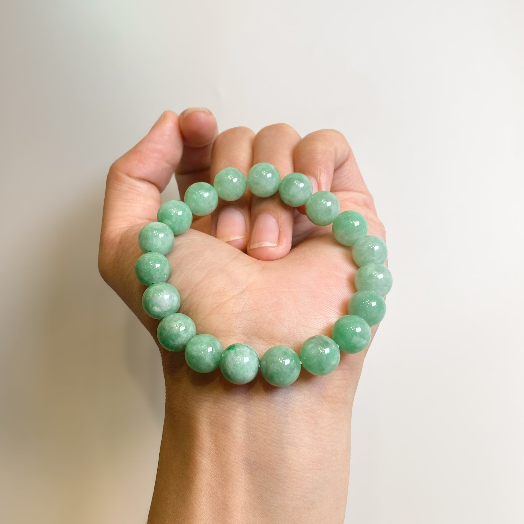 Bright Green Bead Bracelet, Energy Lucky Bracelet, Natural Type A Burmese Jade, Bracelet for Men/Women, Jade Healing Jewelry, Real Jadeite