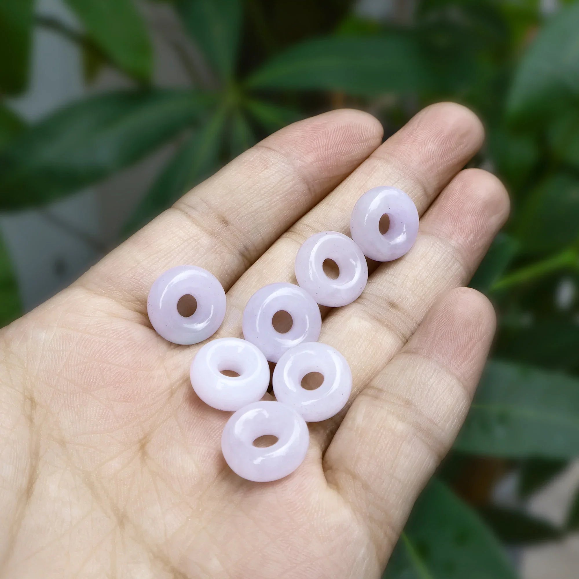 Purple Jade Gemstone Beads Donut Shape Loose Beaded DIY
