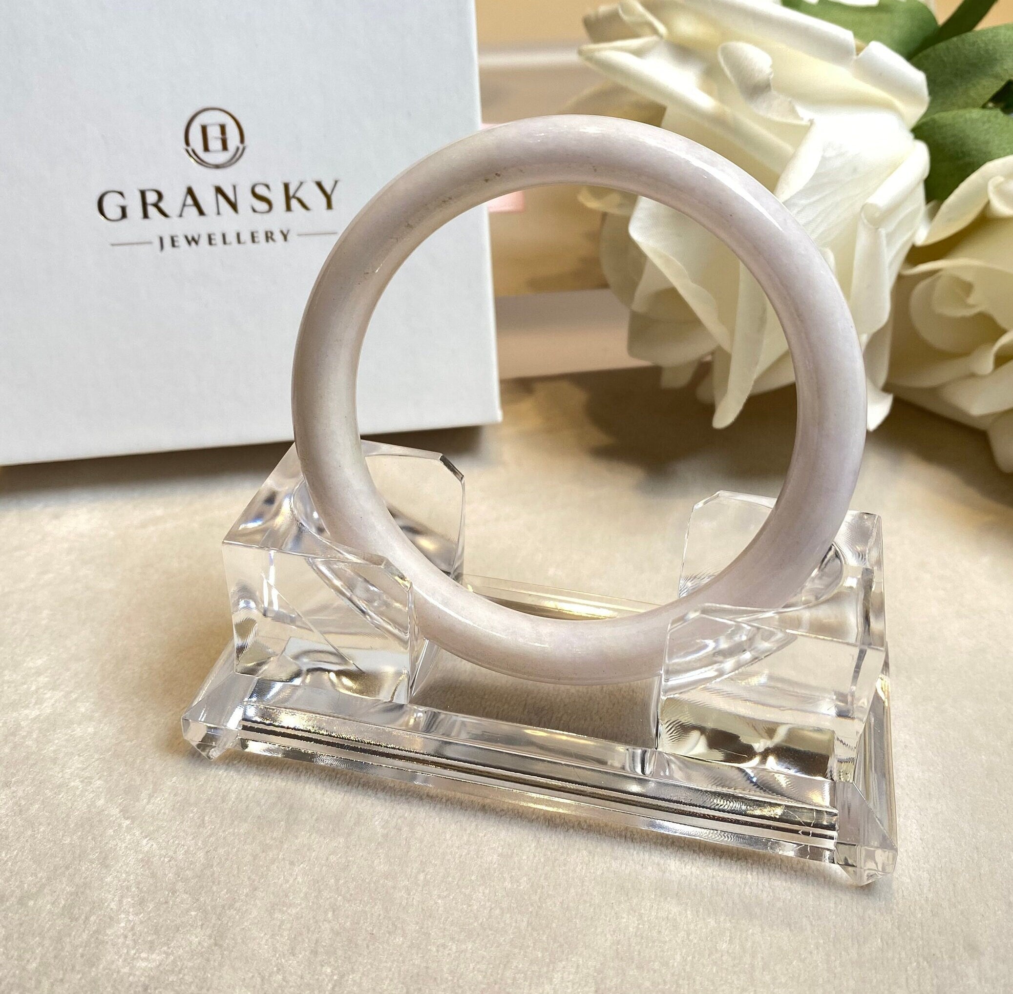 56.5-58.0mm Natural Jadeite Real Jade Round Bangle Bracelet