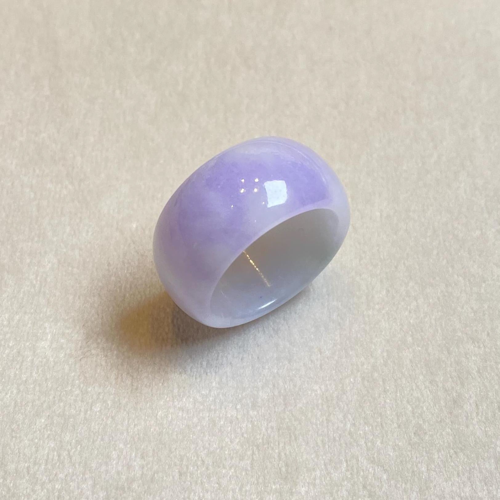 US 9.5 Gransky Handmade Genuine Purple Jadeite Type A Purple Jade Ring
