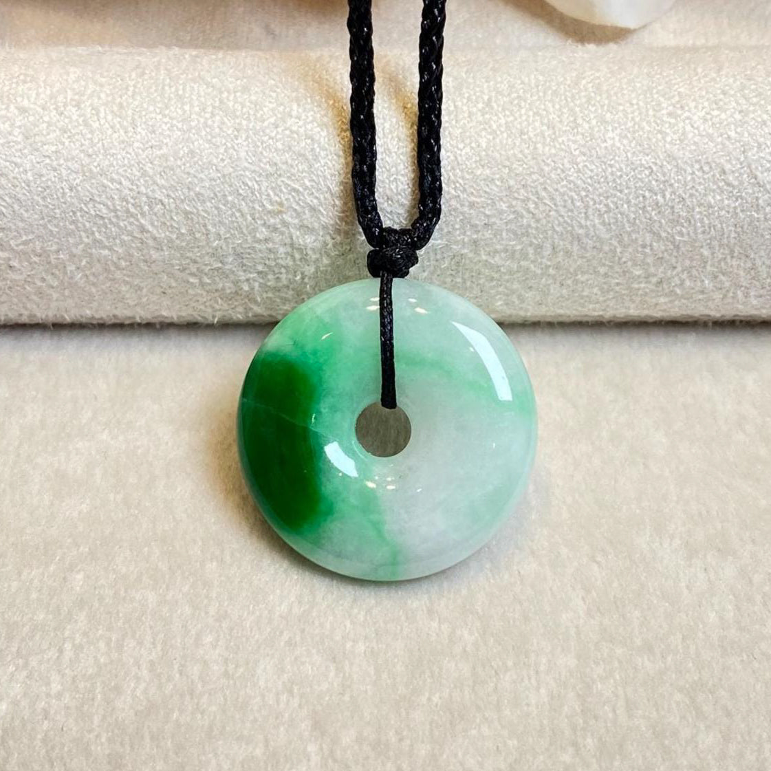 Bright Apple Green Burmese Jade Donut Pendant - 5 Unique Variants