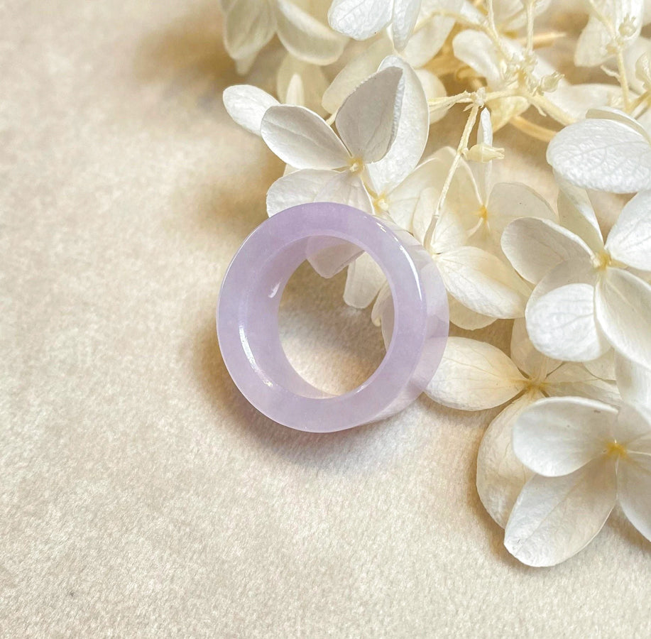 US 7-8 Gransky Handmade Genuine Purple Jadeite Type A Purple Jade Ring