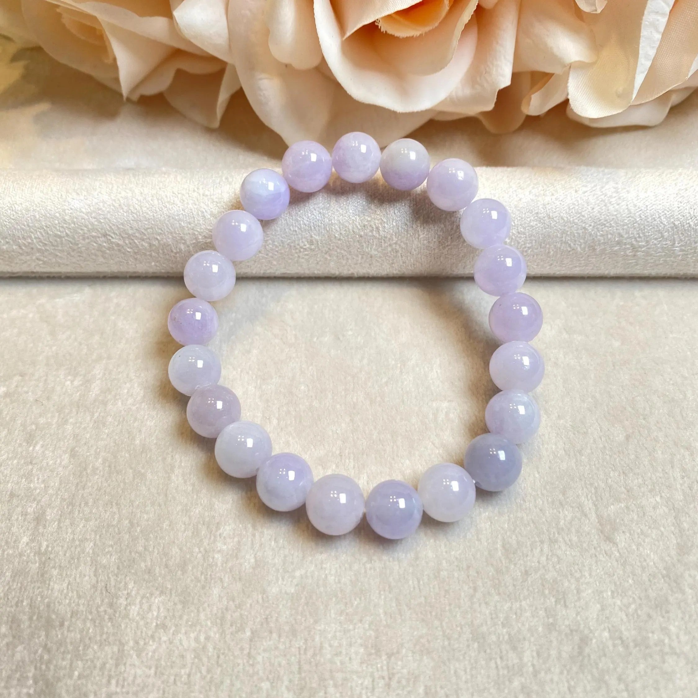 18cm Burmese Jade Bracelet, Purple Jade Bead Bracelet, Natural Jade Gemstone, Jade Healing Jewelry, Jade Bracelet Men and Women