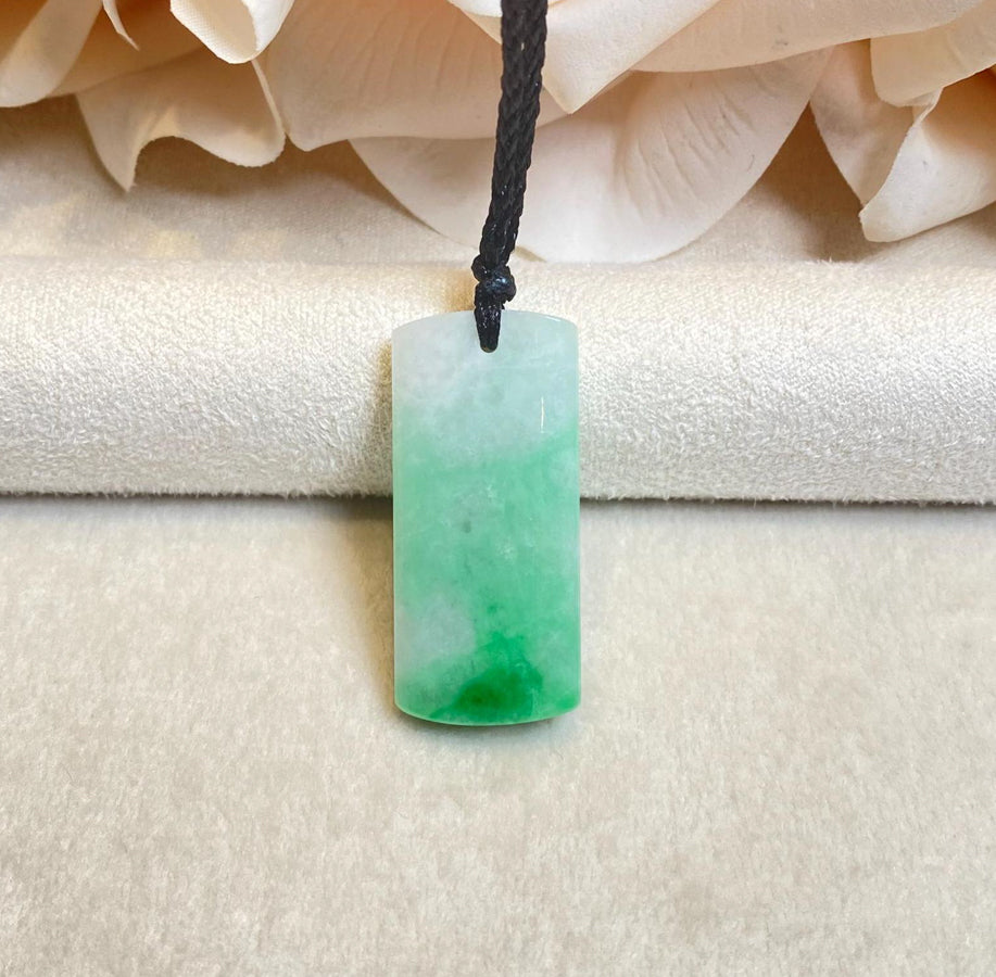 Green Jade Rectangular Pendant Grade A Burmese