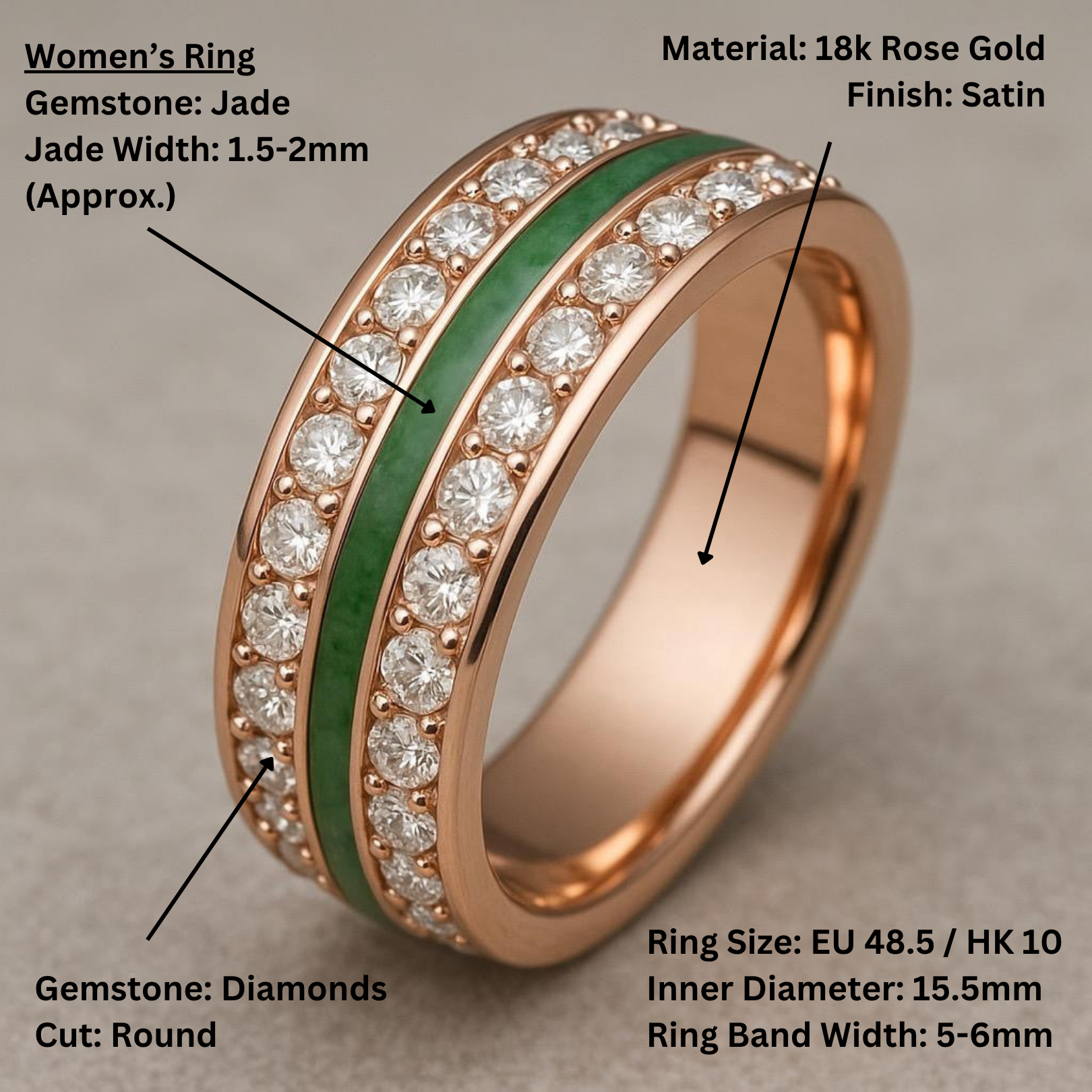 Custom Jade Ring Bands for Men's and Women's