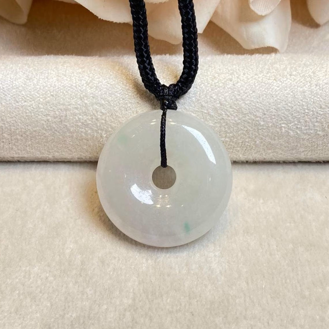 Gransky Natural Men's Type A Green & Purple Jade Disc Pendant