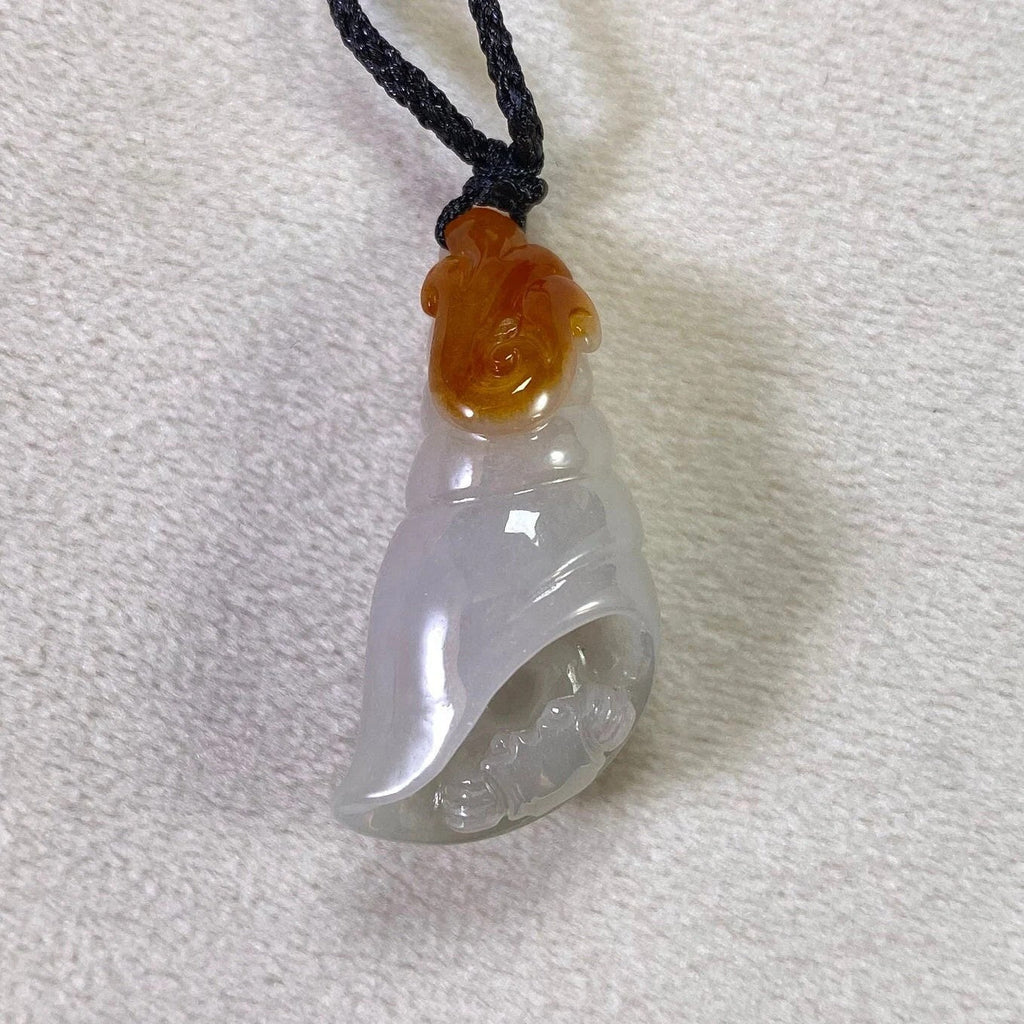 Gransky Natural Burmese Jadeite Sea Shell Pendant - Handmade Ocean-Inspired Jewelry Gift