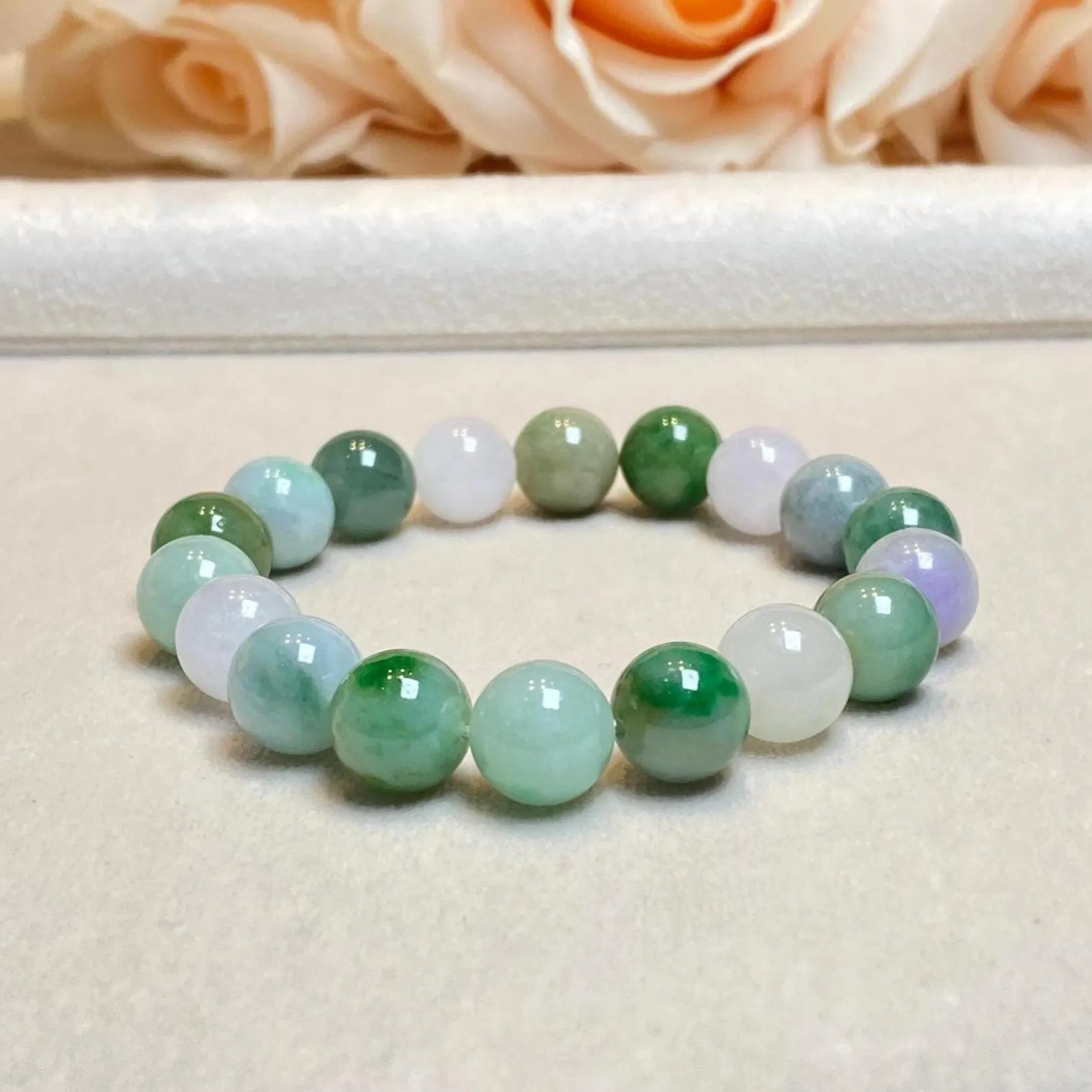 Gransky Multi-Color Type-A Burmese Jadeite Beaded Bracelet - 17cm