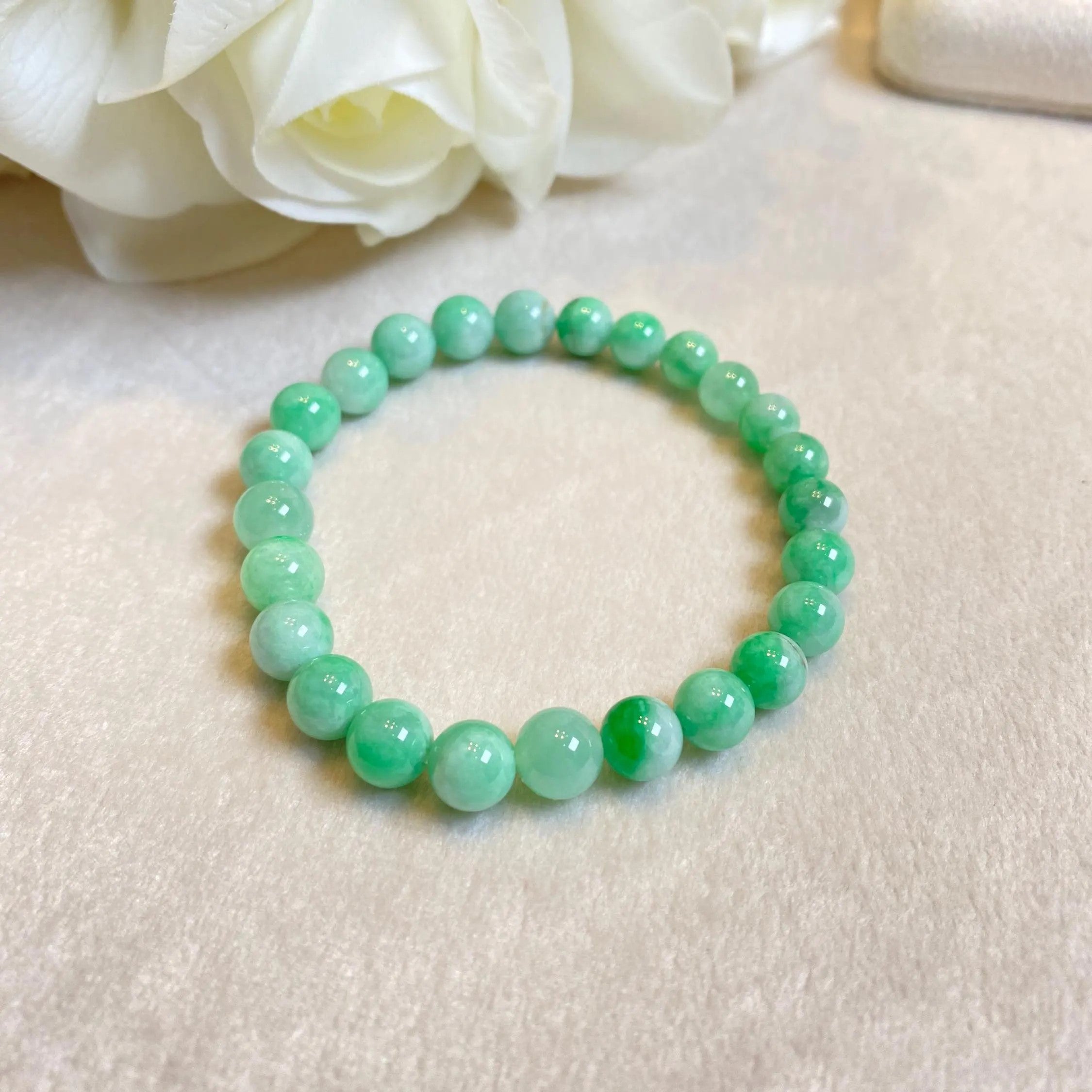 Apple Green Jade Bracelet, Jade Bracelet, Natural Lovely Bright Green, Genuine Burmese Jade