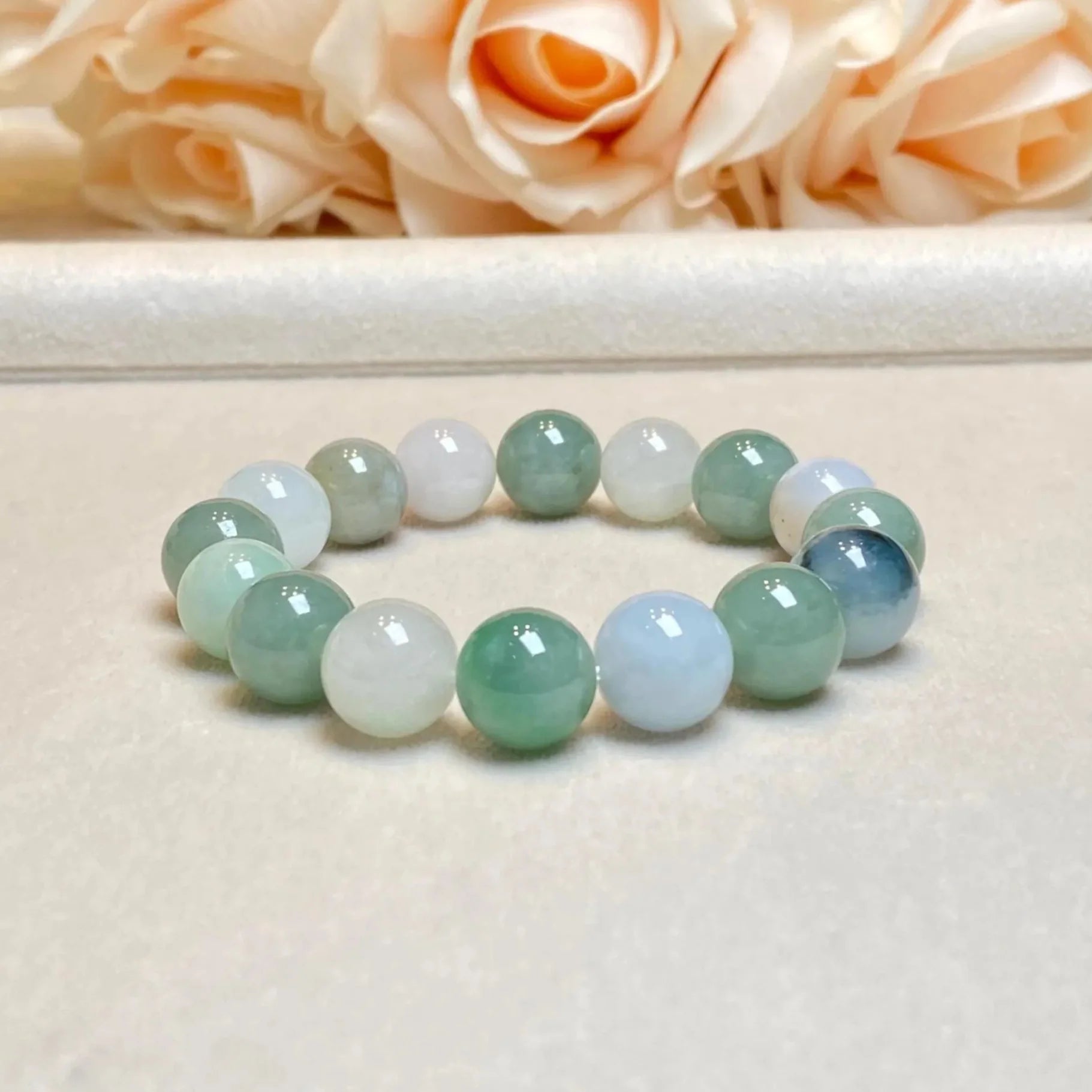 Gransky Multi-Color Type-A Burmese Jadeite Beaded Bracelet - 18cm