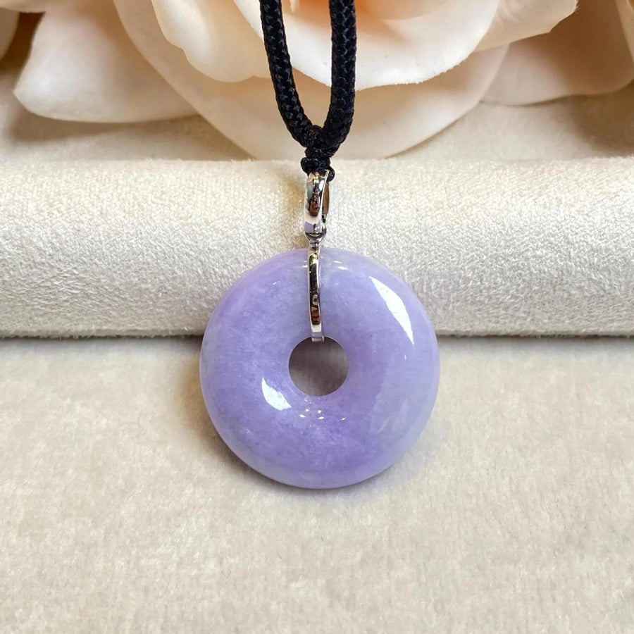 Deep Purple Jade Necklace 18k Gold Bail - Certified Natural Jadeite