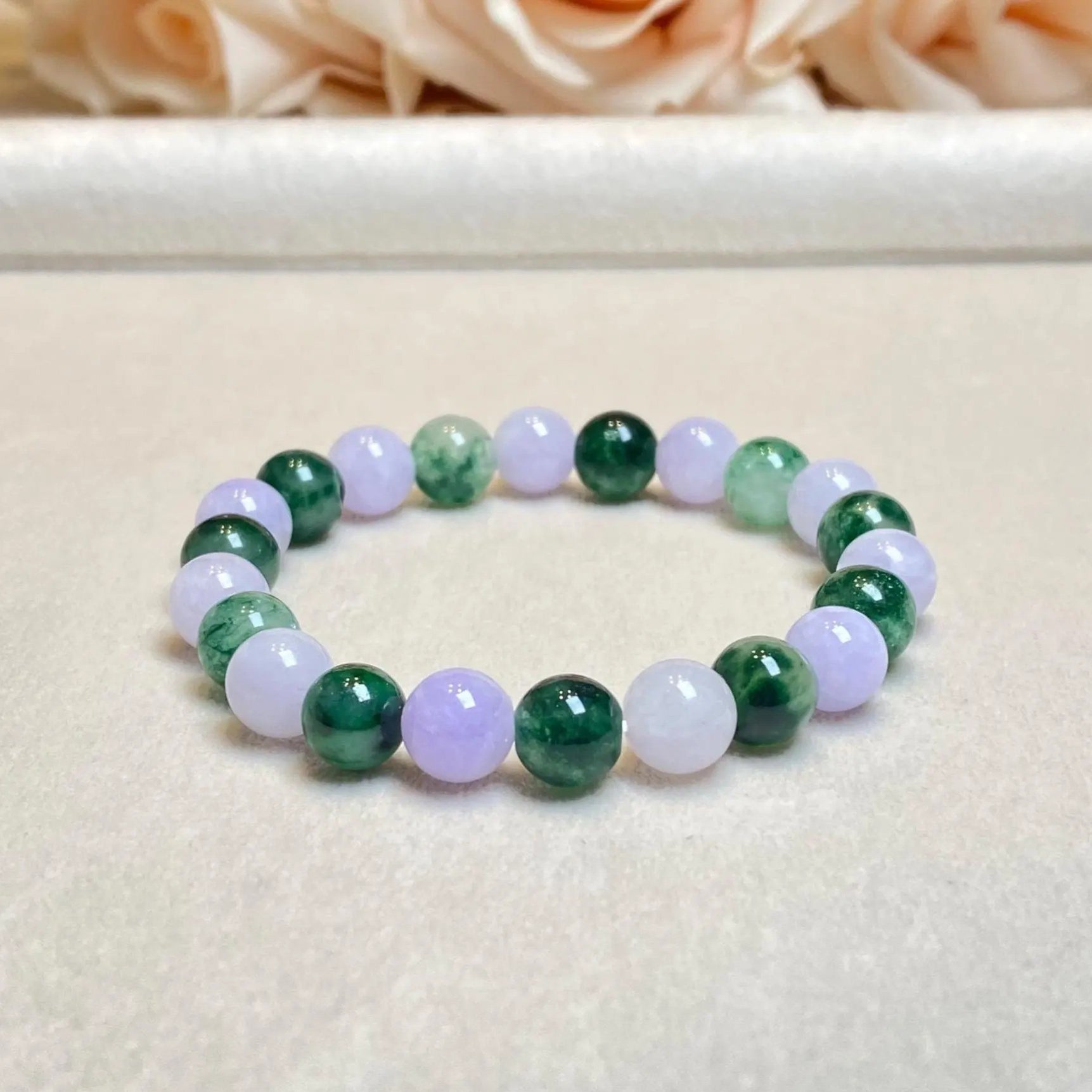 Gransky Multi-Color Type-A Burmese Jadeite Beaded Bracelet - 17cm