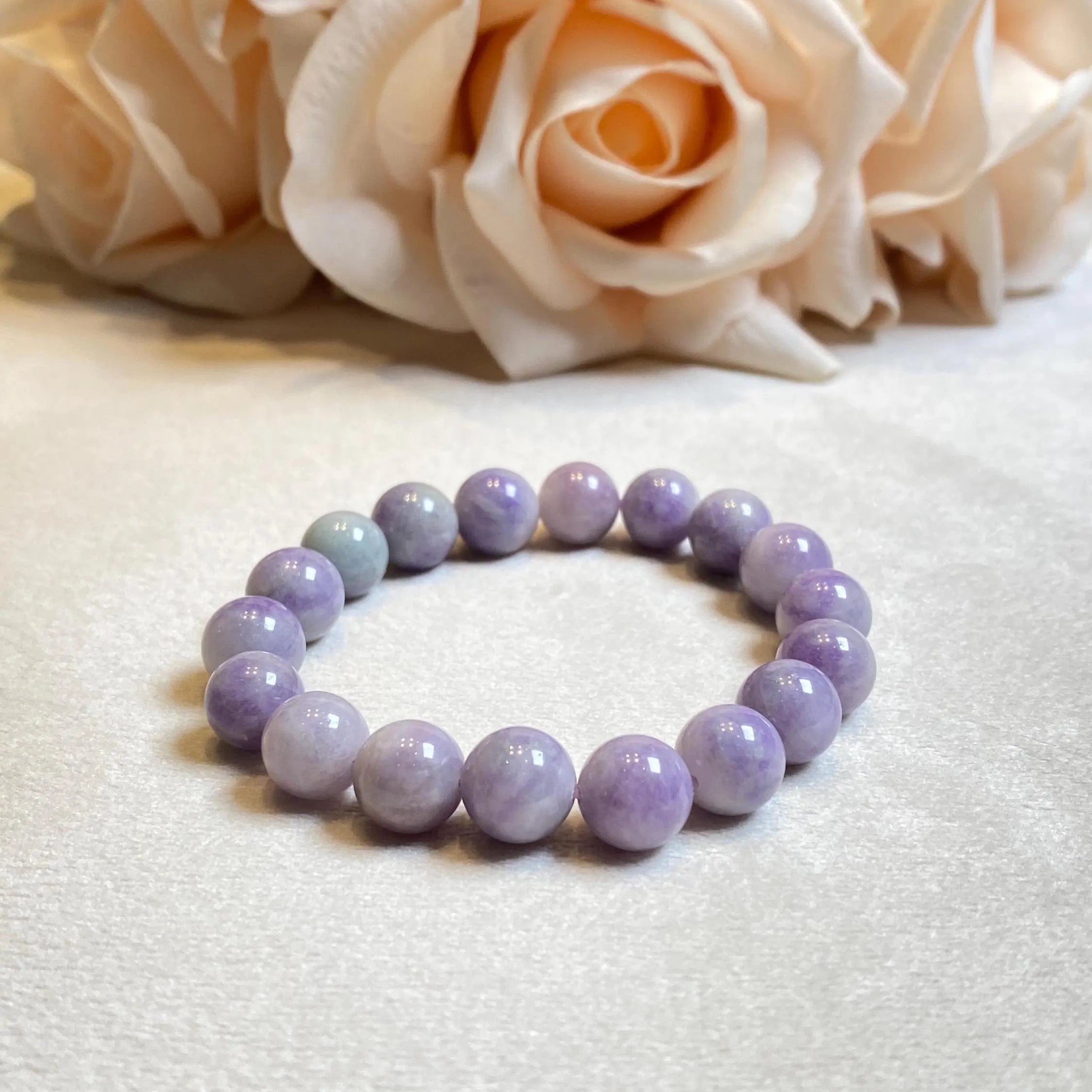 Burmese Jade Bracelet, Purple Jade Bead Bracelet, Natural Jade Gemstone, Jade Healing Jewelry, Jade Bracelet Men and Women, Purple Jade